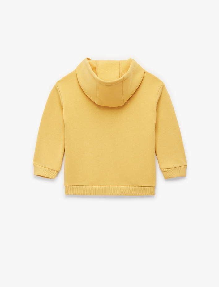 Erkek Bebek Baskılı Uzun Kollu Şardonlu Fermuarlı Kapşonlu Sweatshirt