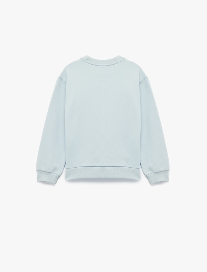 Kız Çocuk Uzun Kollu Bisiklet Yaka Anime Baskılı Sweatshirt