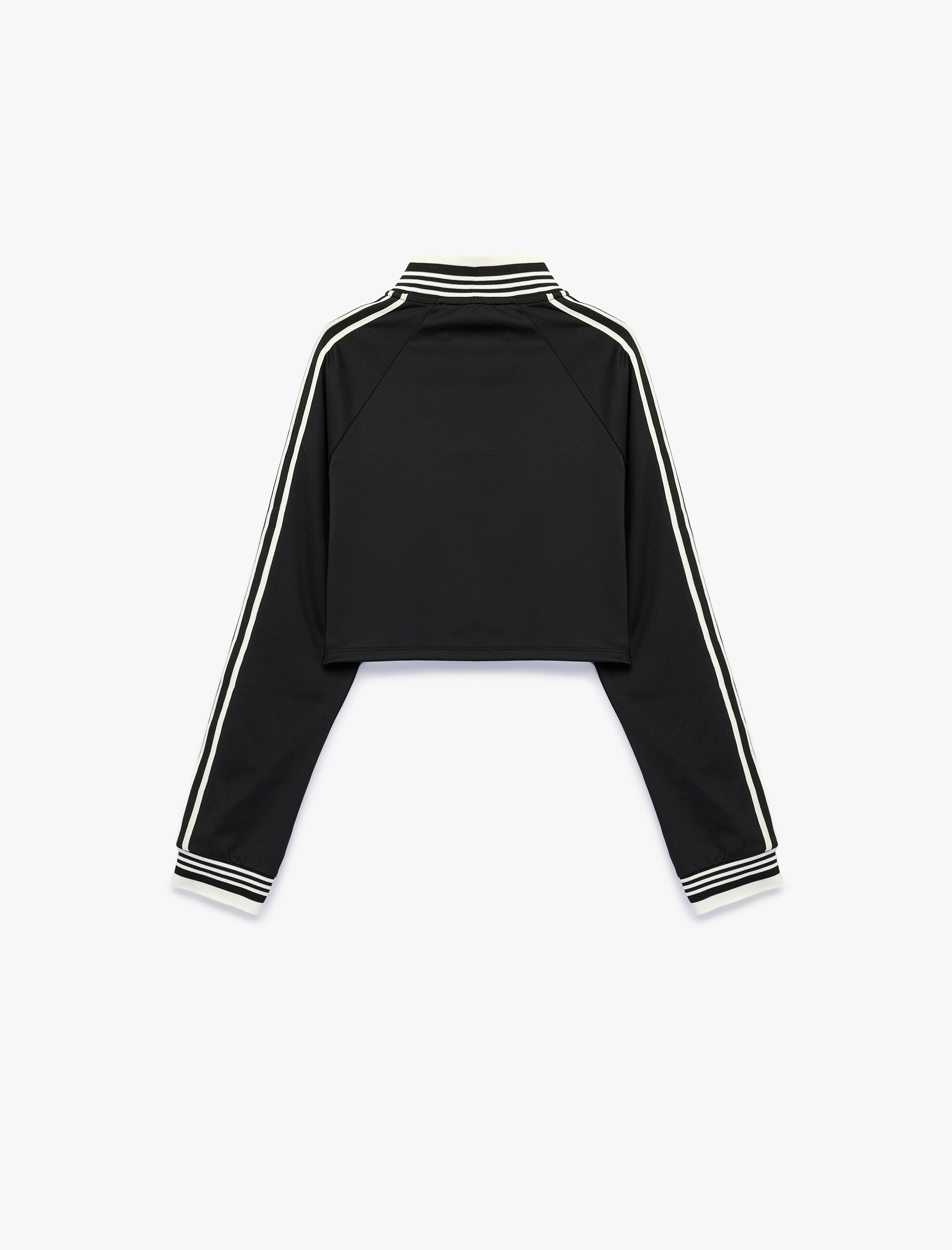   Grogren Detaylı Slim Fit Dik Yaka Uzun Kollu Fermuarlı Sweatshirt
