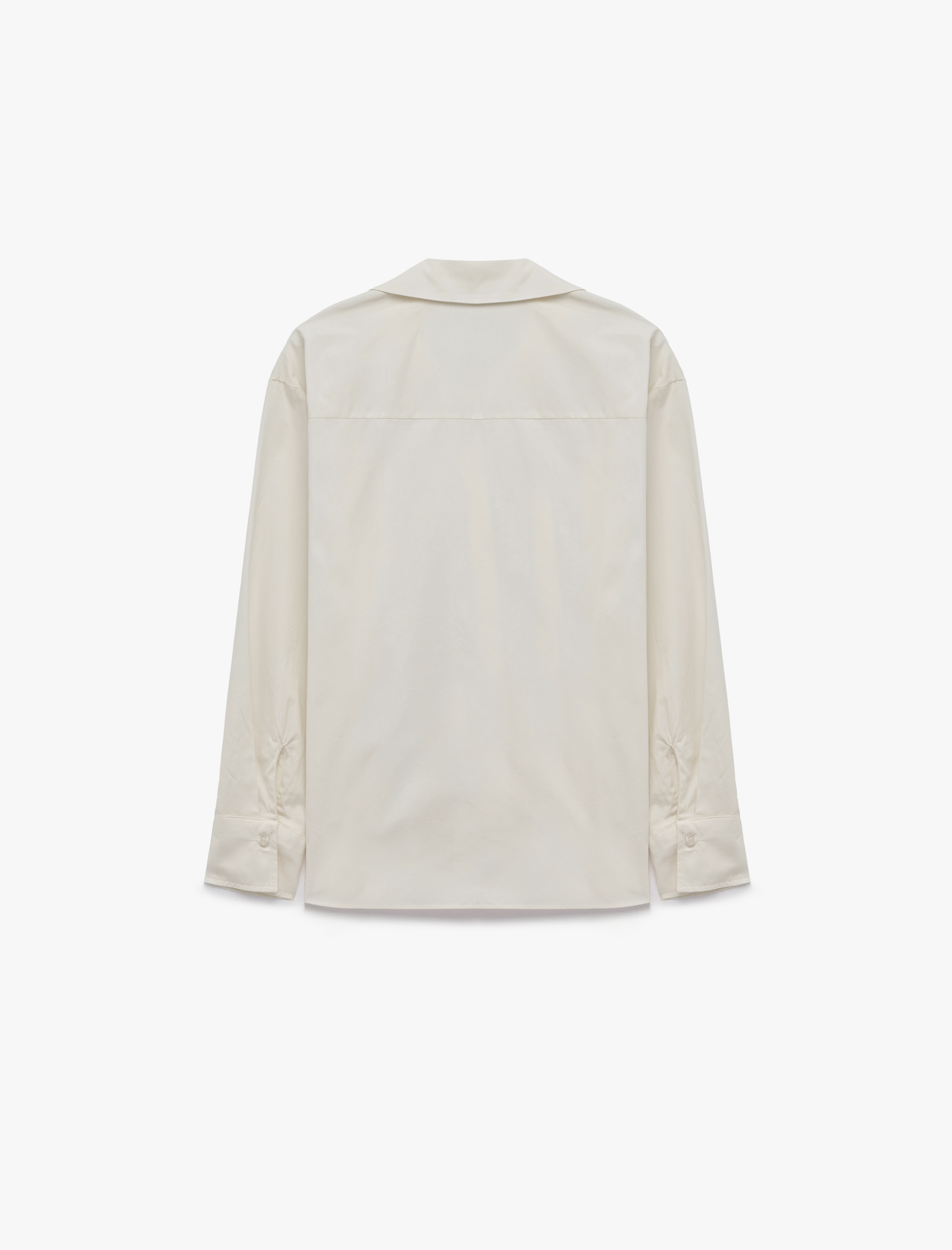   Pamuklu Klasik Yaka Uzun Kollu Oversize Poplin Gömlek