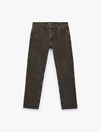 Pamuklu Normal Bel Vintage Straight Fit Jean Pantolon