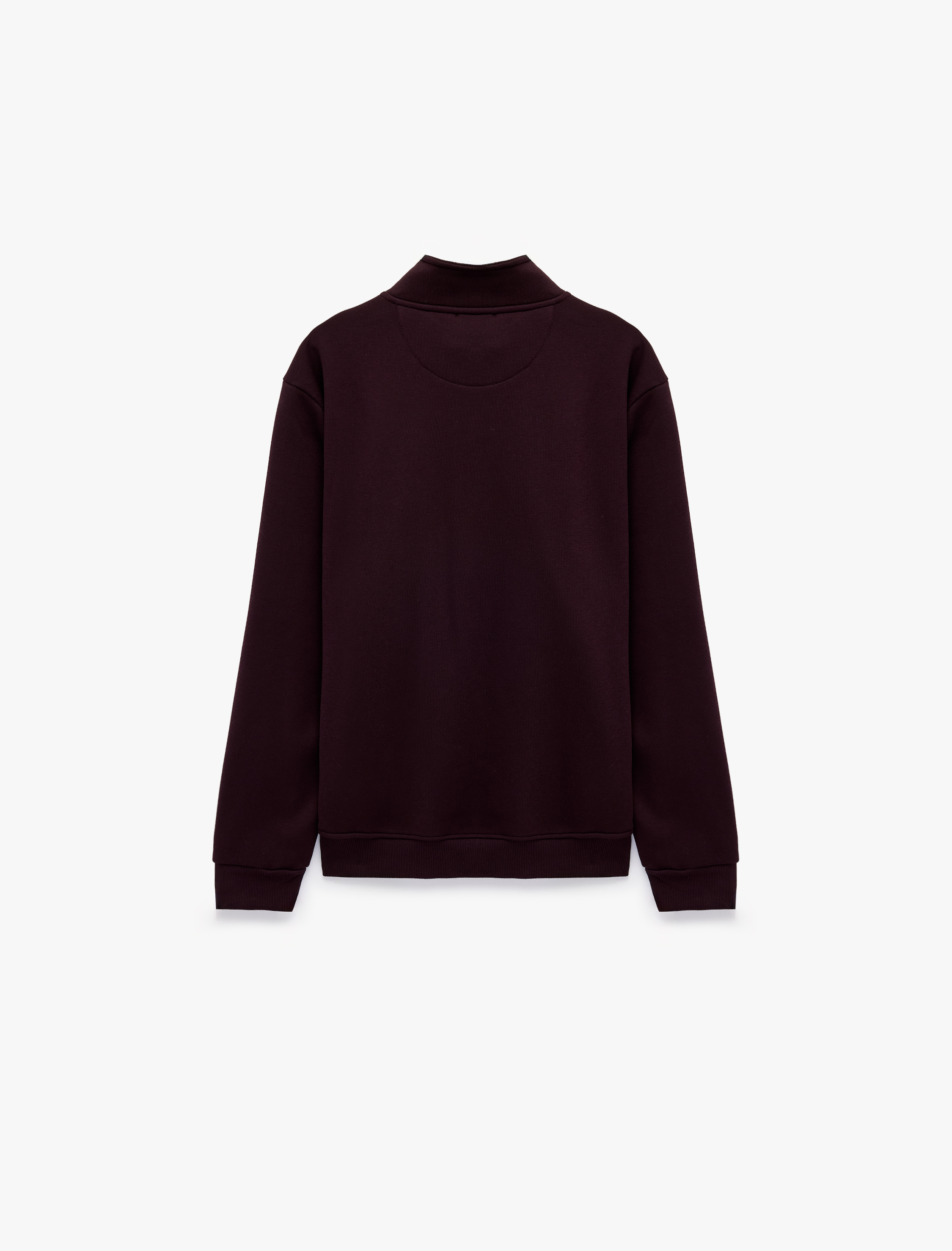   Şardonlu Regular Fit Uzun Kollu Fermuarlı Yaka Sweatshirt