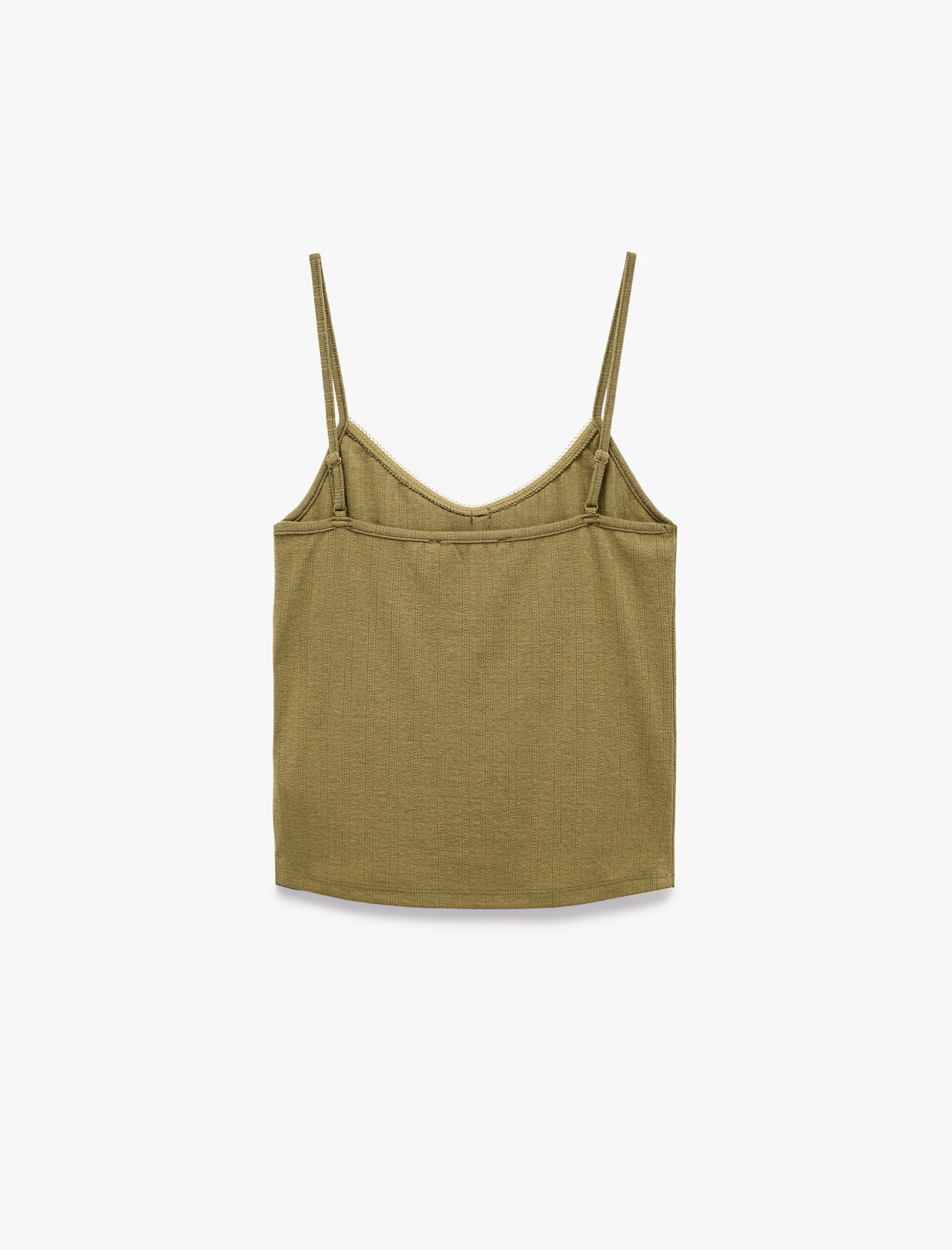   Viskon Karışımlı V Yaka Askılı Rahat Kesim Pijama Üstü