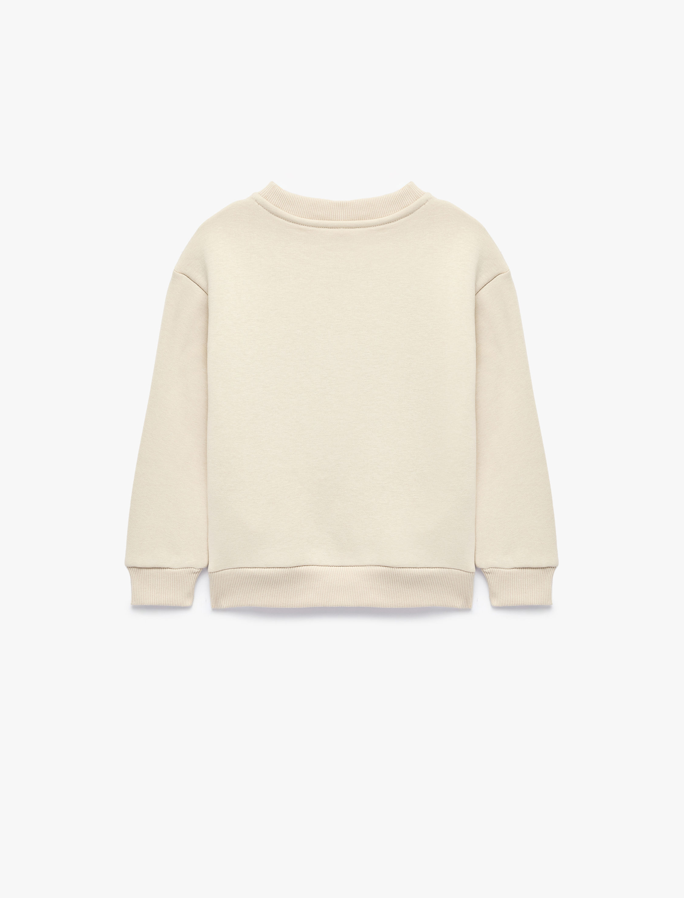  Erkek Bebek Şardonlu Nakış Detaylı Dik Yaka Uzun Kollu Sweatshirt
