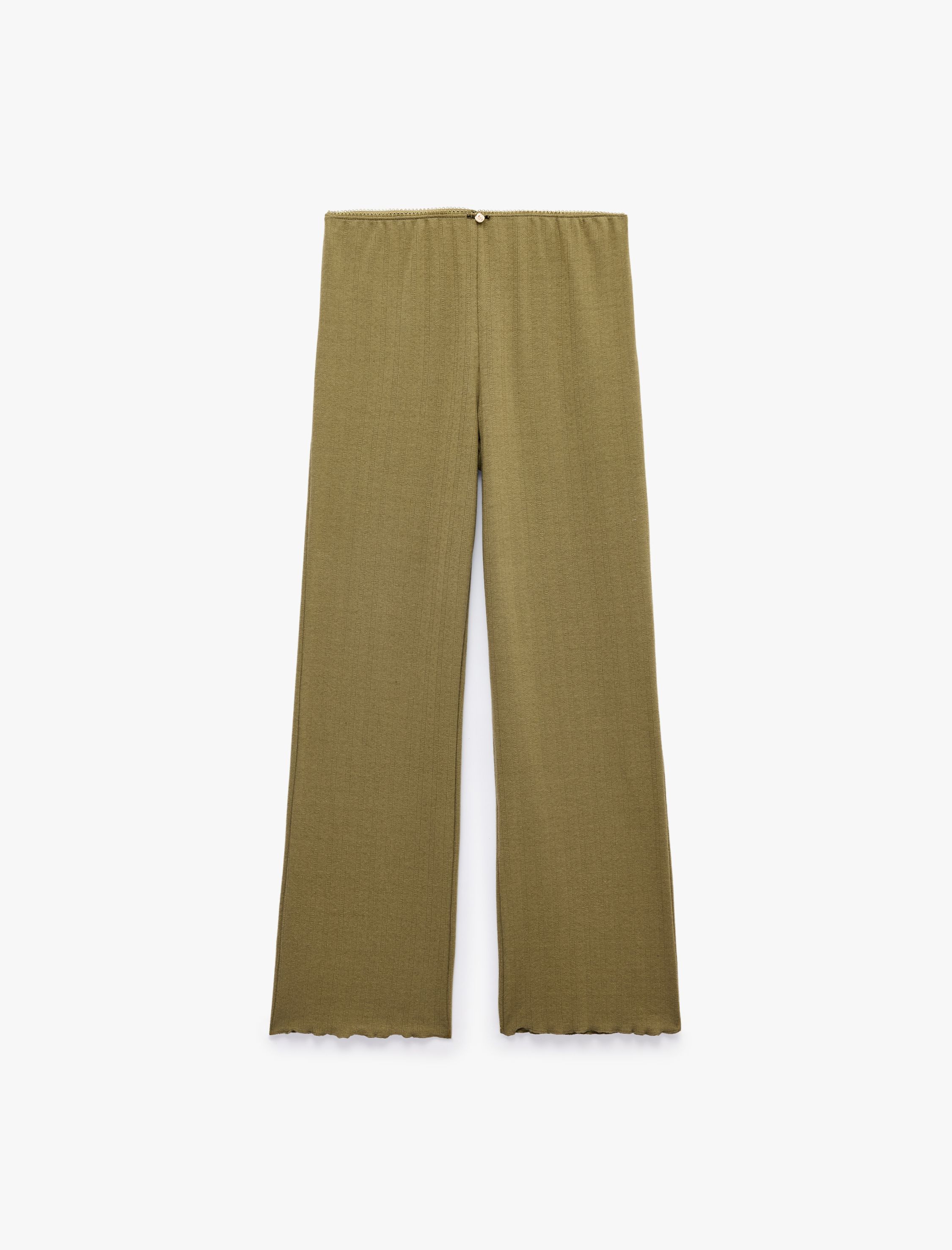   Beli Lastikli Viskon Karışımlı Rahat Kesim Pijama Altı
