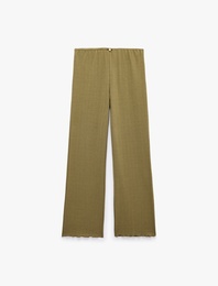 Beli Lastikli Viskon Karışımlı Rahat Kesim Pijama Altı