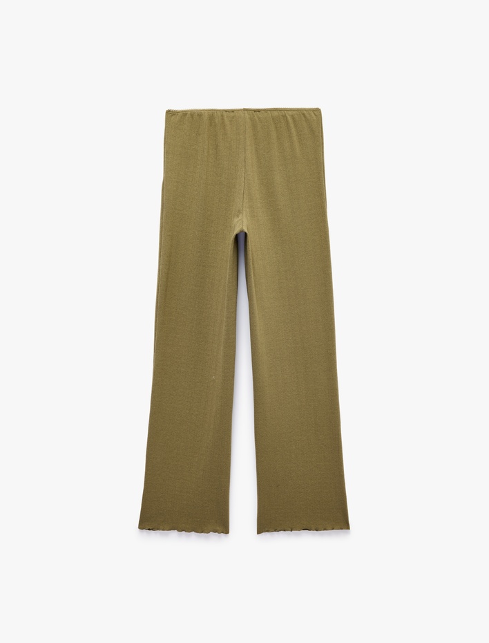  Beli Lastikli Viskon Karışımlı Rahat Kesim Pijama Altı