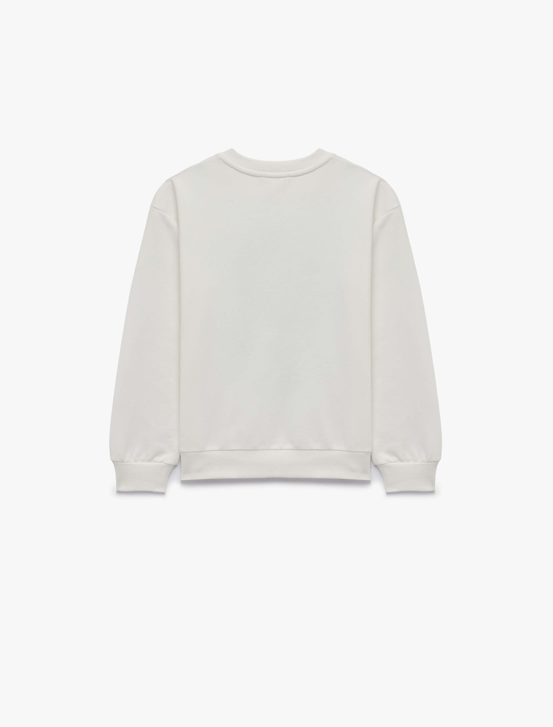  Kız Çocuk Atatürk Baskılı Bisiklet Yaka Uzun Kollu Pamuklu Sweatshirt