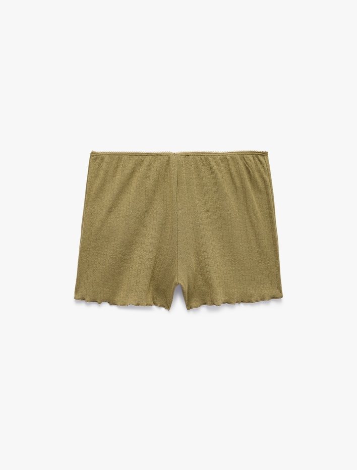  Rahat Kalıp Pointelle Kumaş Şort Pijama Altı