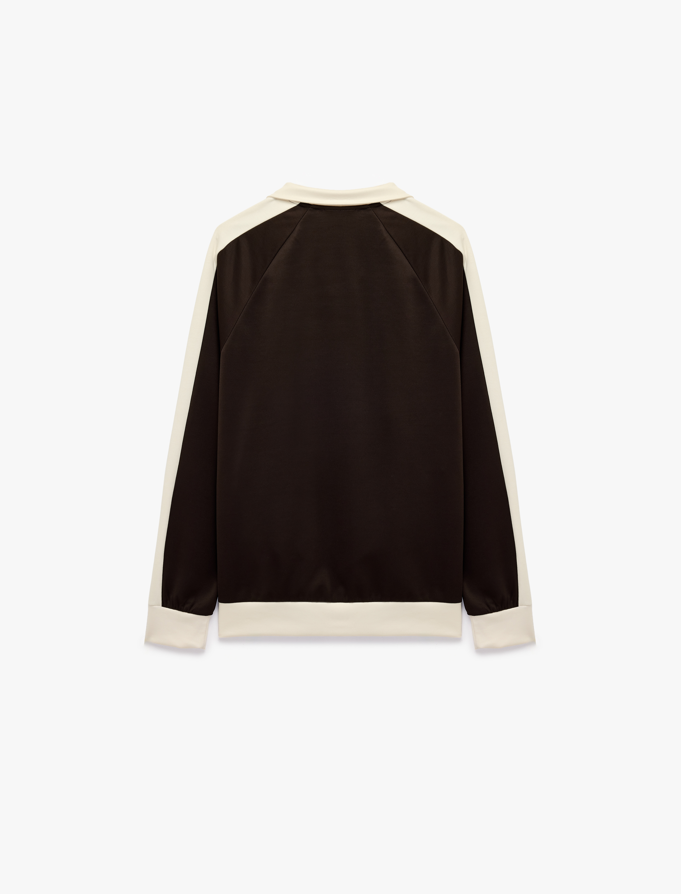   Scuba Kumaş Rahat Kalıp Cepli Reglan Kollu Dik Yaka Fermuarlı Sweatshirt