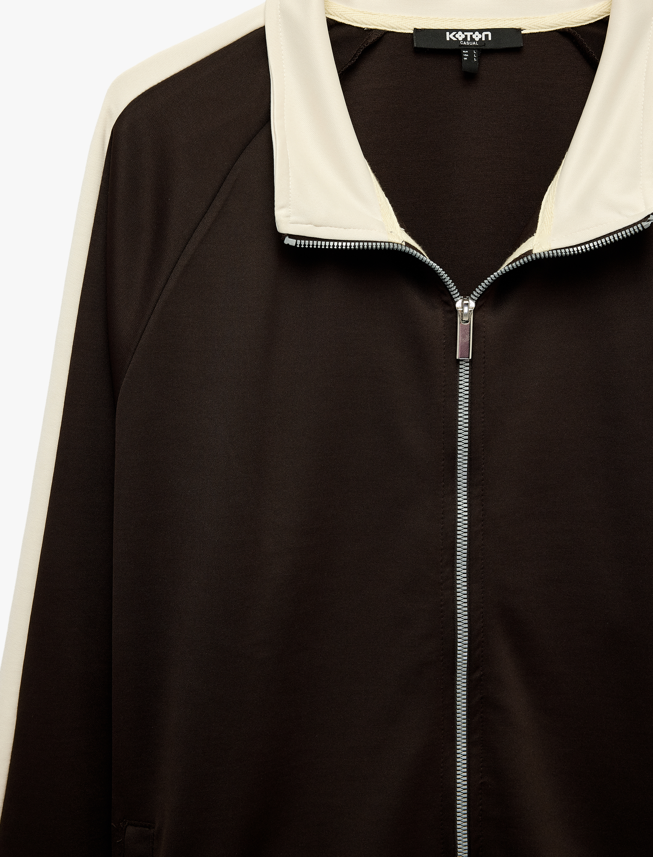   Scuba Kumaş Rahat Kalıp Cepli Reglan Kollu Dik Yaka Fermuarlı Sweatshirt