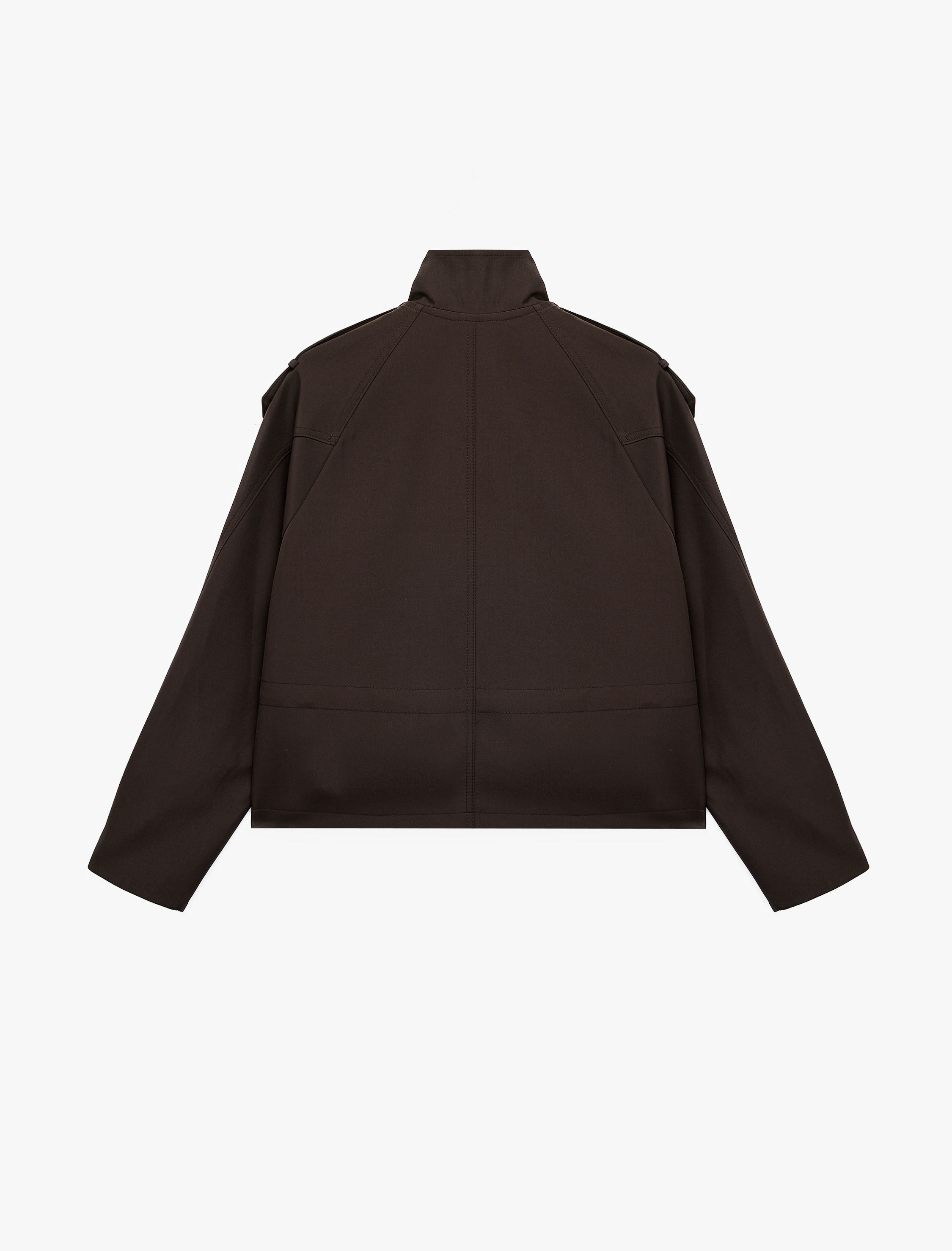   Reglan Uzun Kollu Beli Bağcıklı Dik Yaka Gabardin Ceket