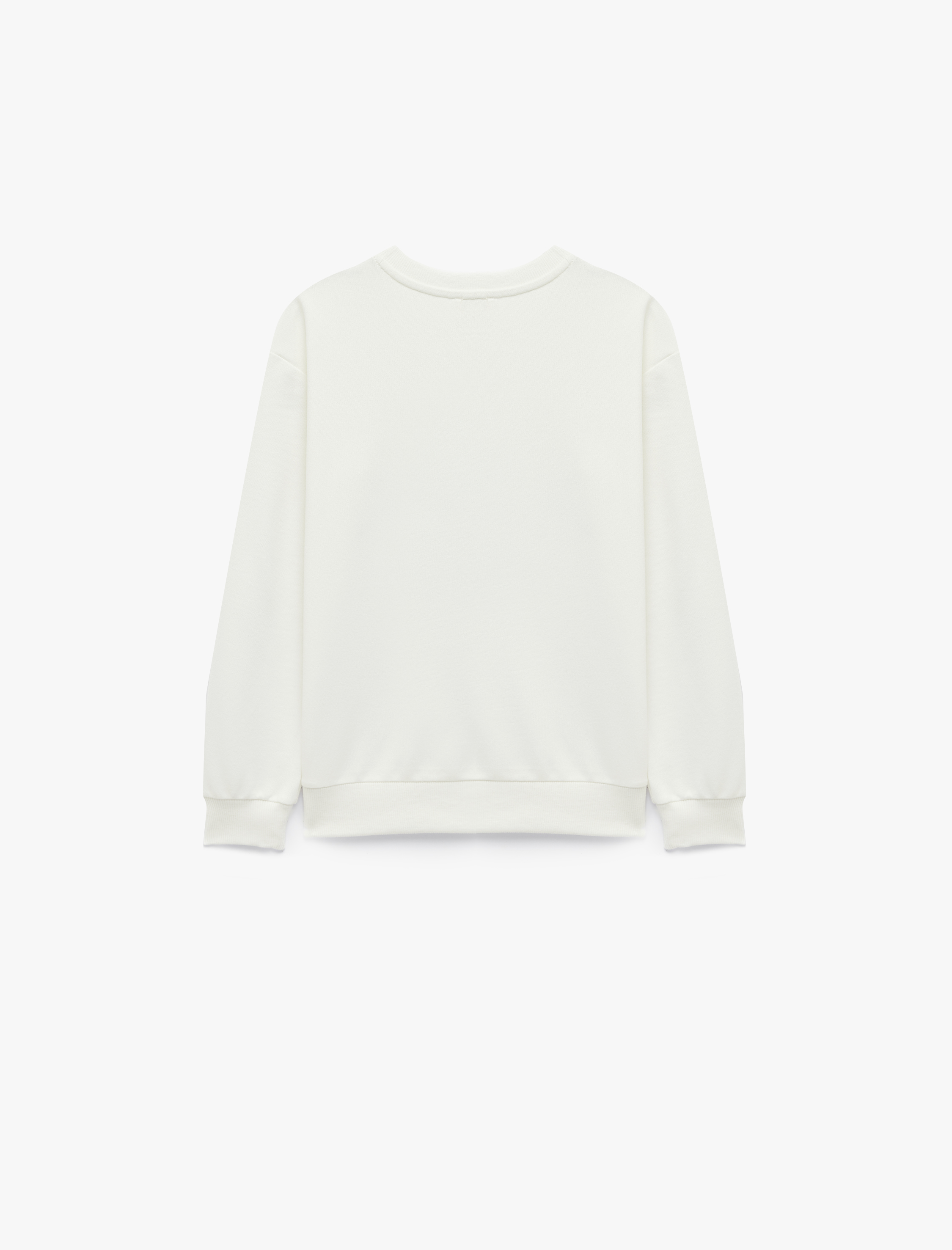  Kız Çocuk Atatürk Baskılı Uzun Kollu Bisiklet Yaka Pamuklu Sweatshirt