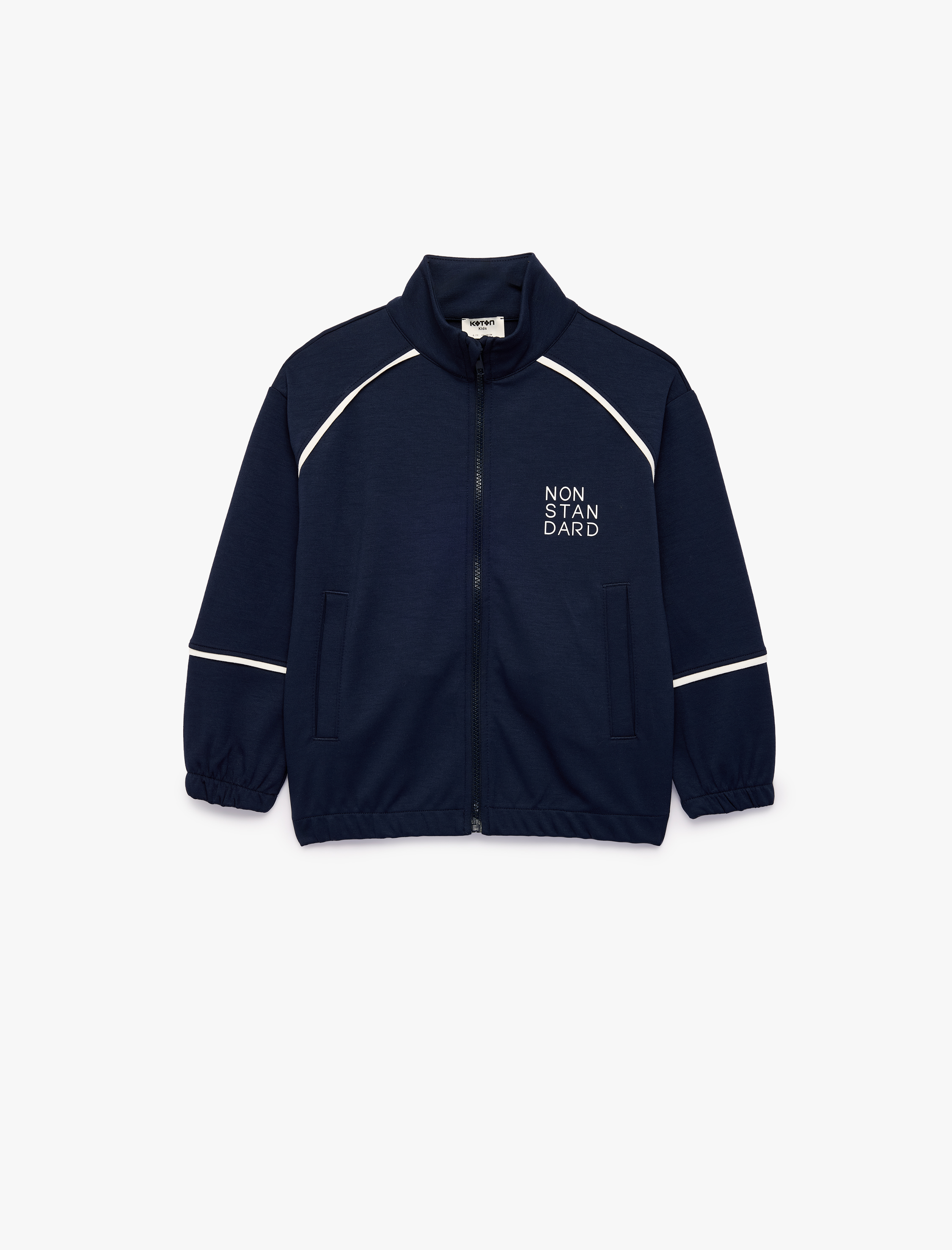  Erkek Çocuk Cepli Uzun Kollu Dik Yaka Fermuarlı Sweatshirt