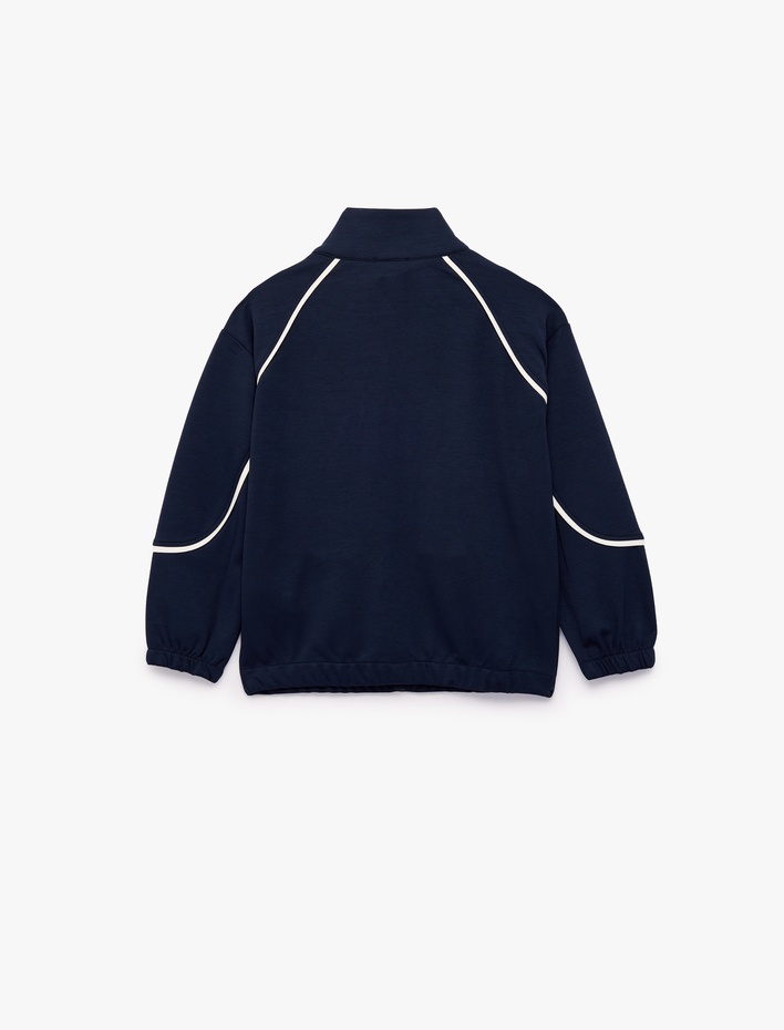 Erkek Çocuk Cepli Uzun Kollu Dik Yaka Fermuarlı Sweatshirt
