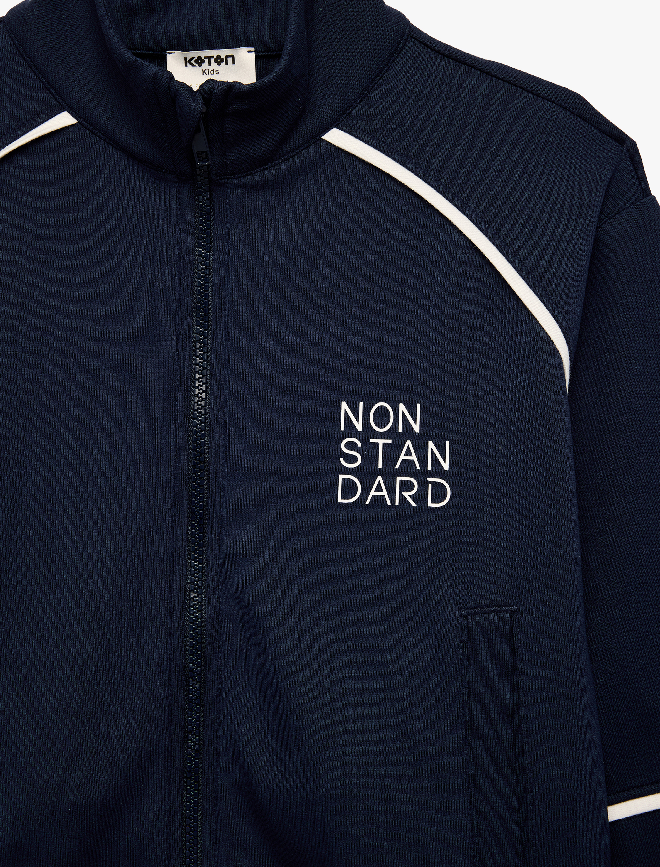  Erkek Çocuk Cepli Uzun Kollu Dik Yaka Fermuarlı Sweatshirt