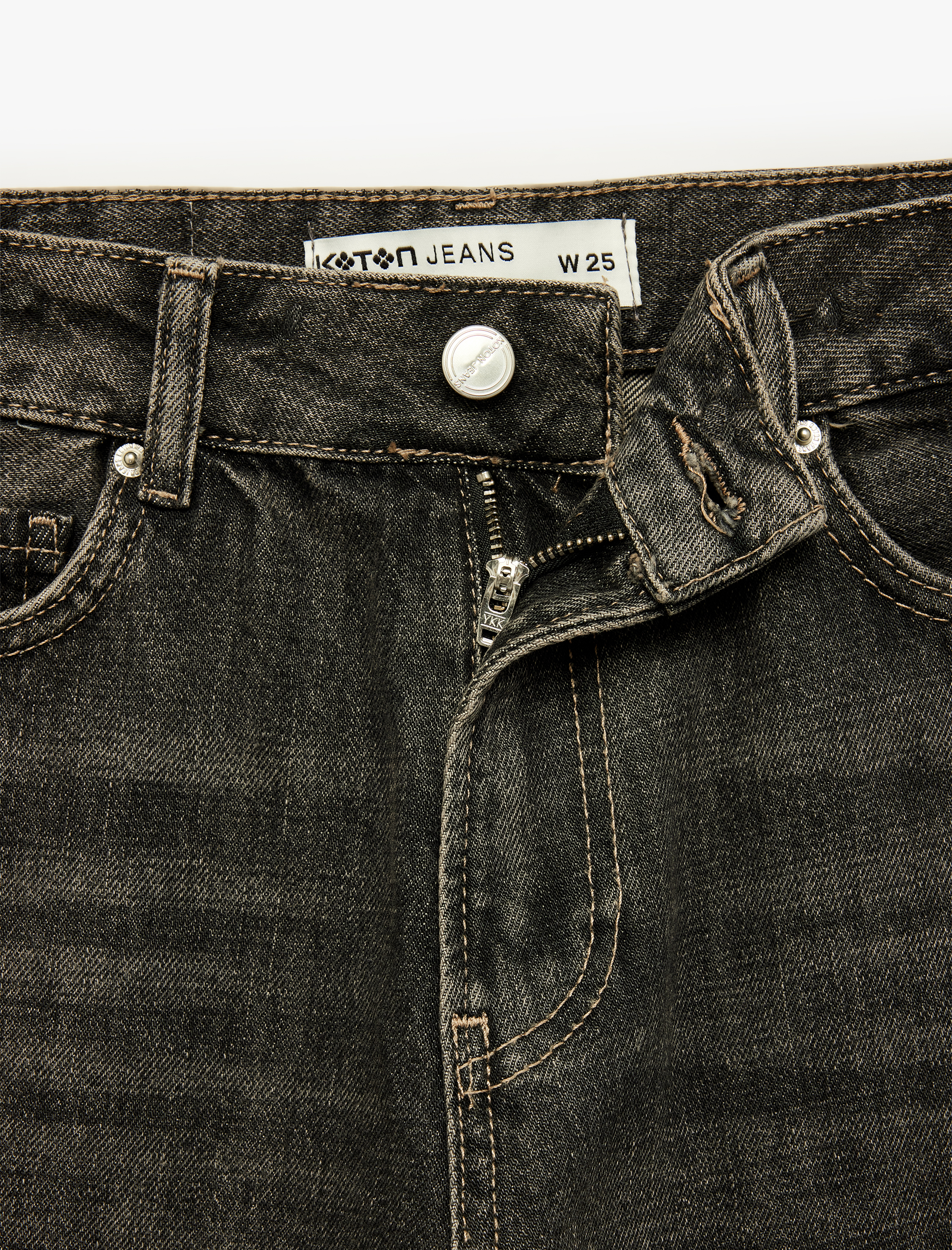   Normal Bel Straight Fit Pamuklu Duble Paça Denim Pantolon - Straight Fit Jean
