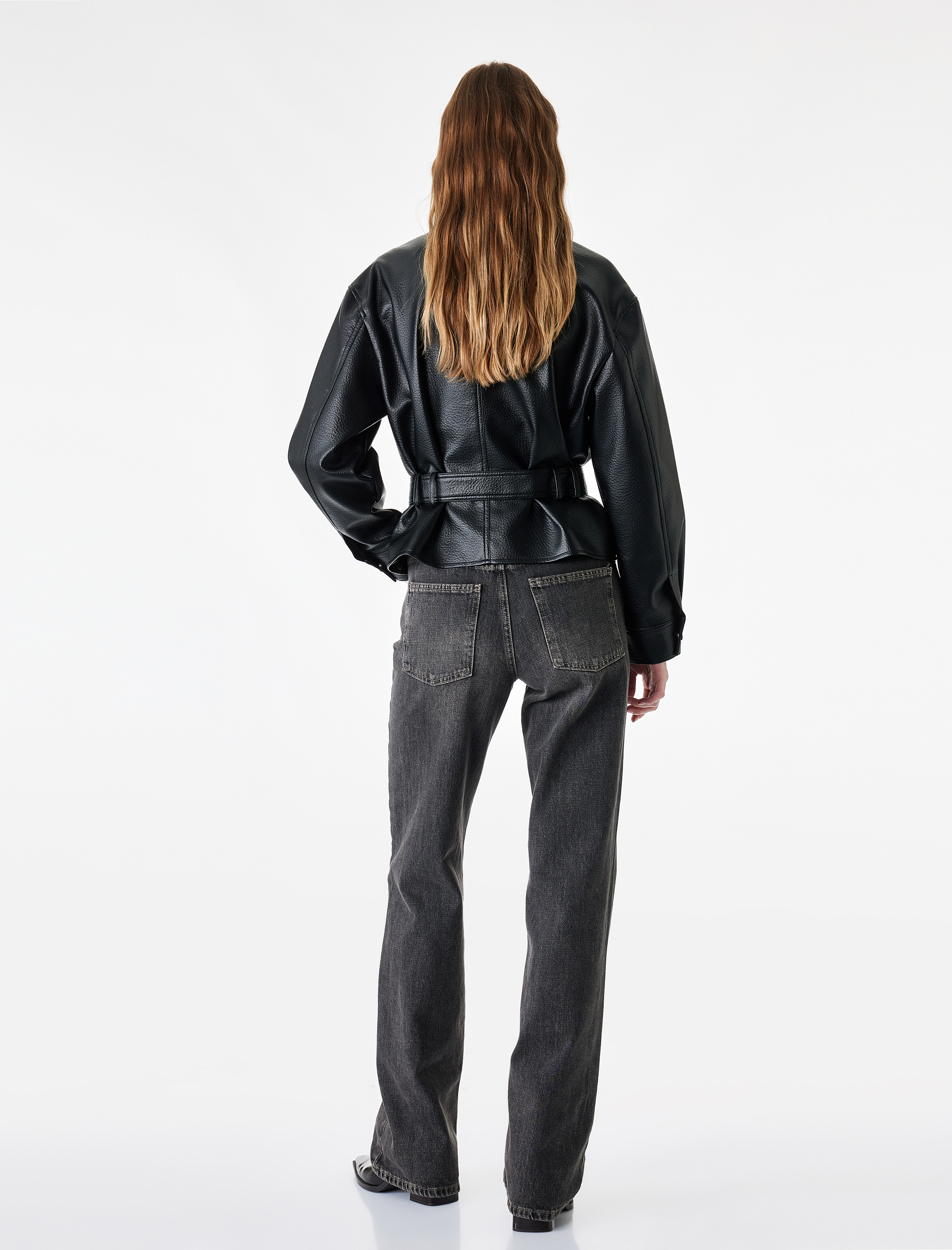  Normal Bel Straight Fit Pamuklu Duble Paça Denim Pantolon - Straight Fit Jean