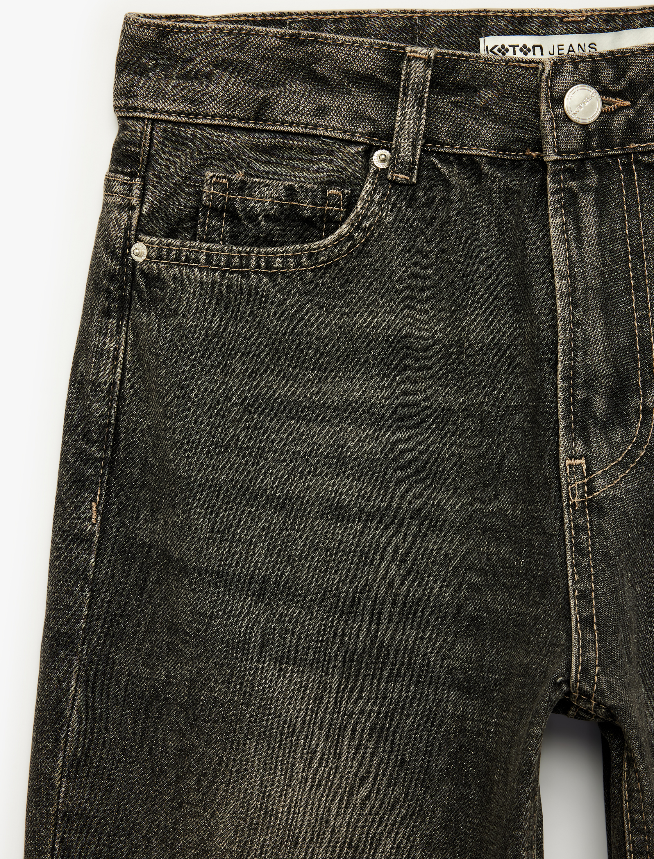   Normal Bel Straight Fit Pamuklu Duble Paça Denim Pantolon - Straight Fit Jean
