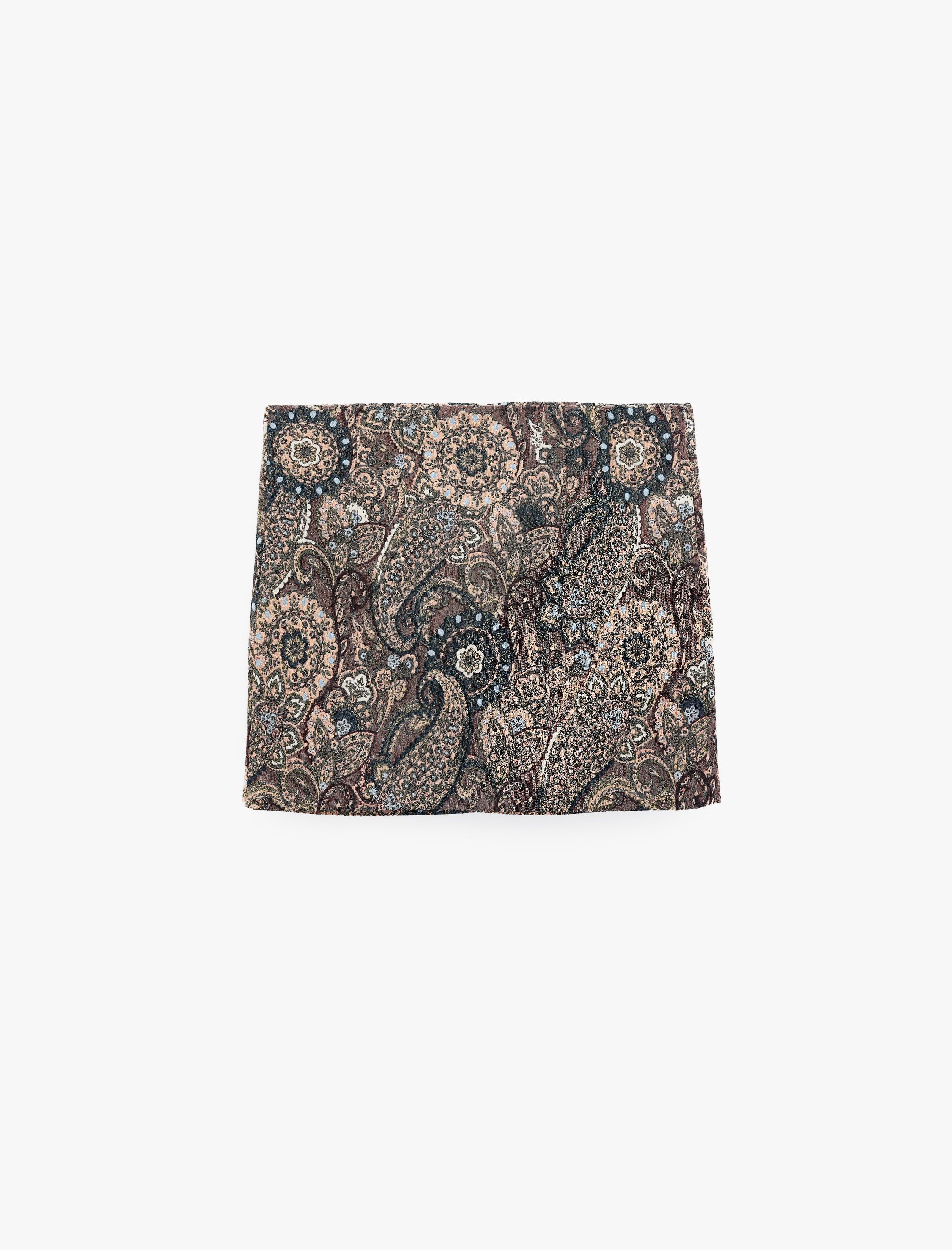   A Kesim Slim Fit Çiçekli Şal Desenli Mini Etek