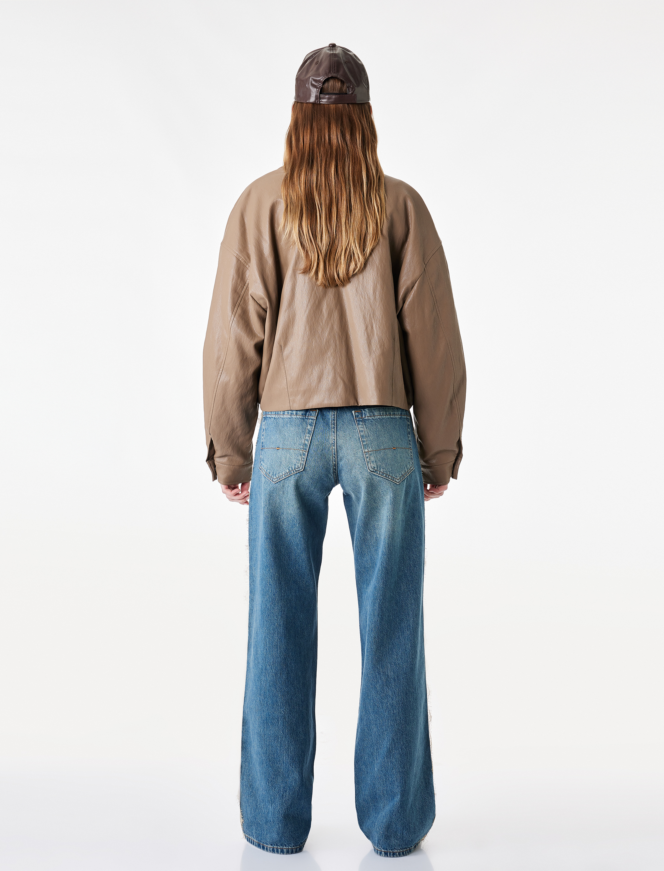   Normal Bel Pamuklu Cepli Düğmeli Dantel Detaylı Düz Paça Denim Pantolon - Straight Fit Jean