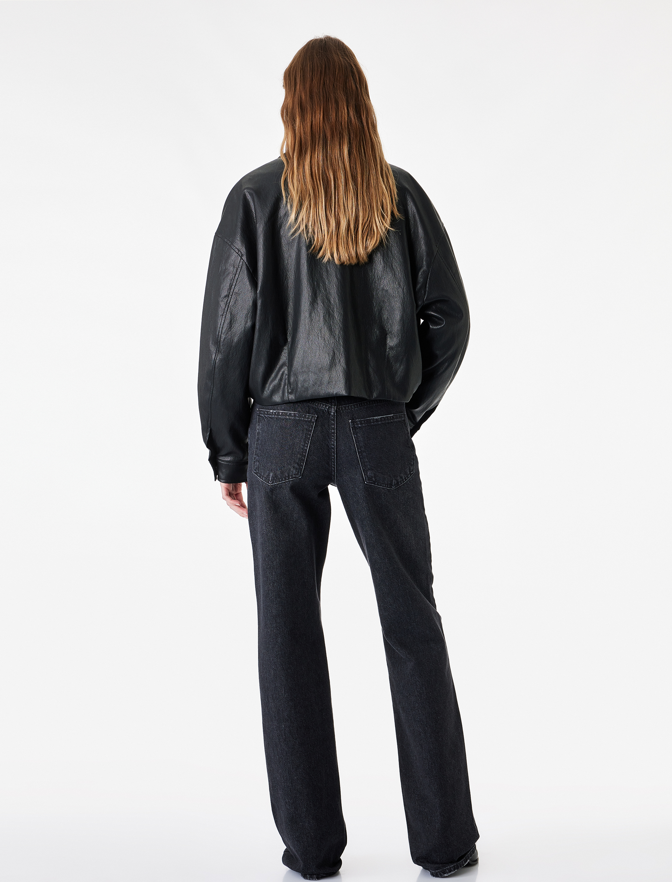   Pamuklu Düğmeli Normal Bel Düz Paça Denim Pantolon - Straight Fit Jean
