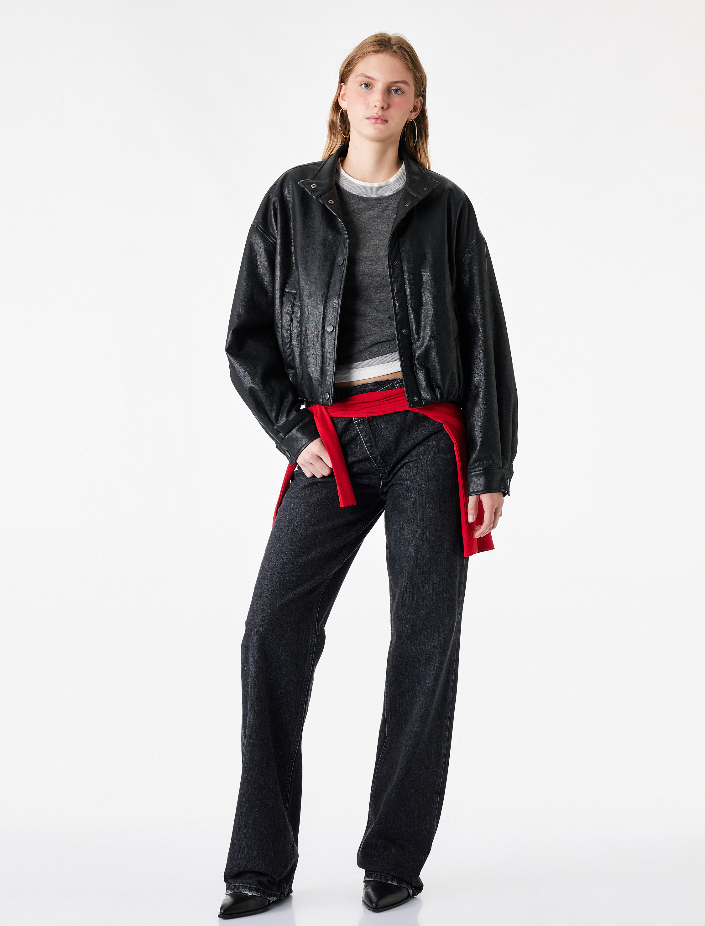   Pamuklu Düğmeli Normal Bel Düz Paça Denim Pantolon - Straight Fit Jean