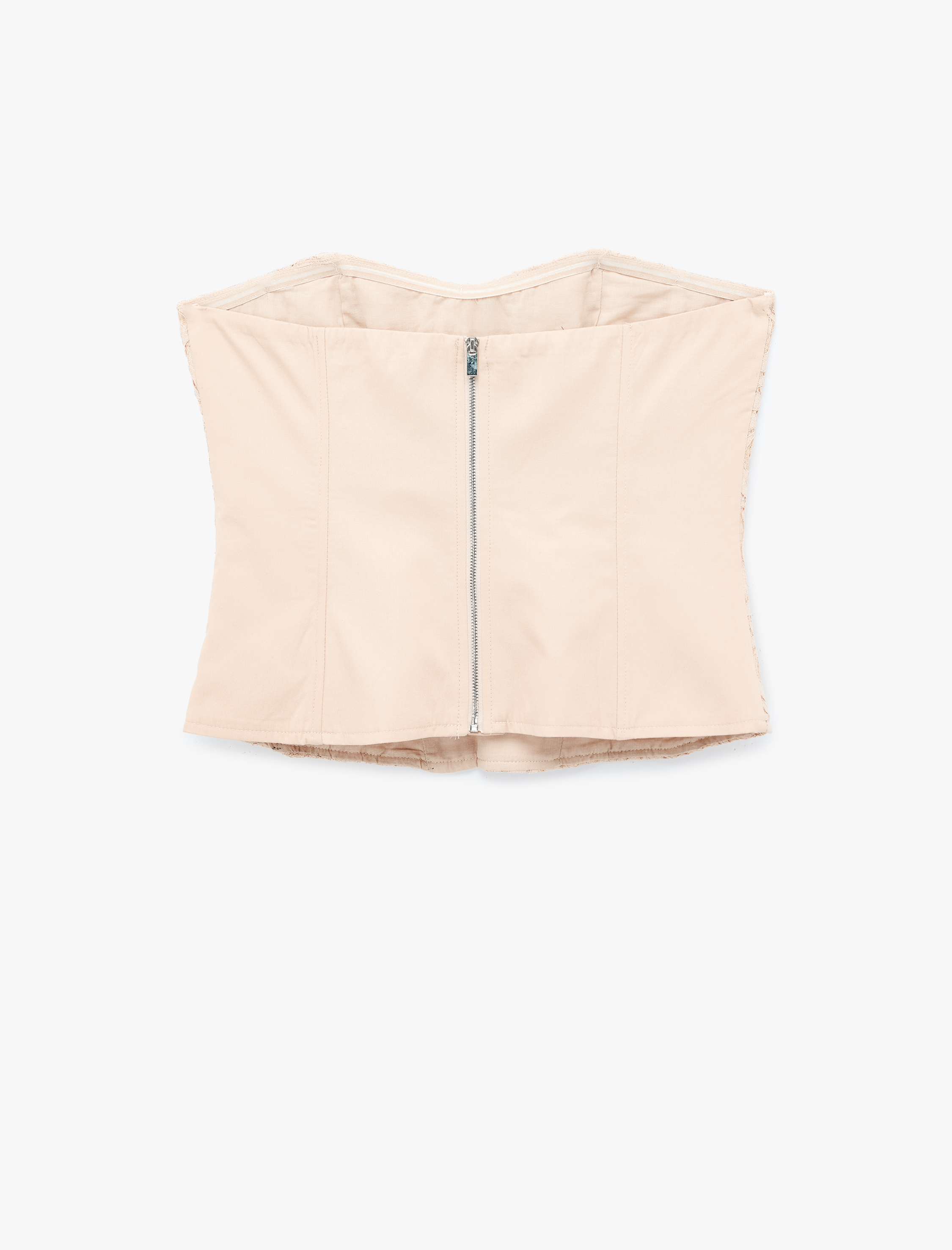   Slim Fit Dantelli Straplez Korse Üst