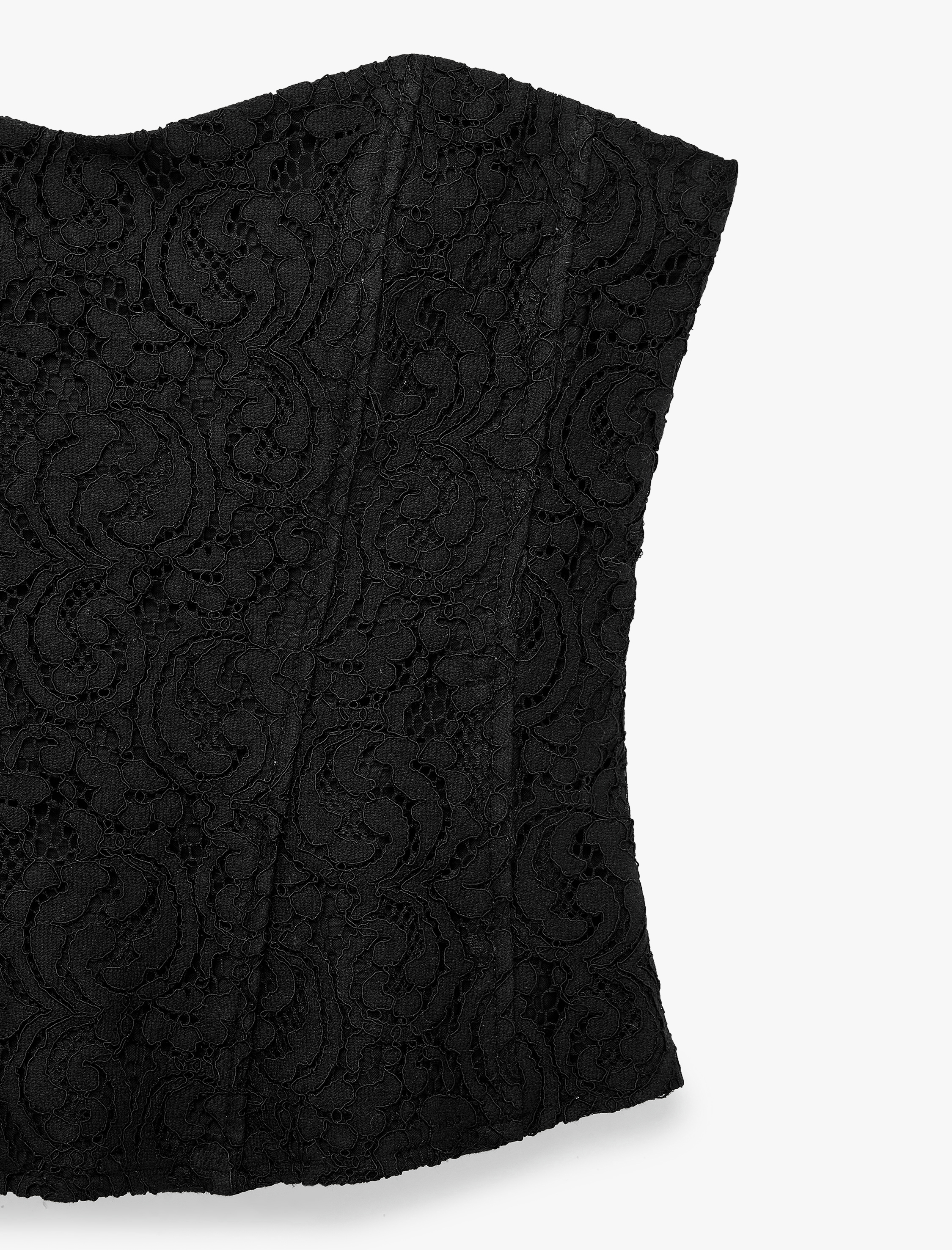   Slim Fit Dantelli Straplez Korse Üst