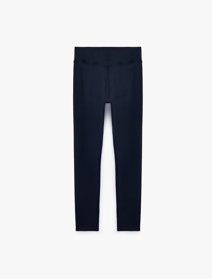  Yüksek Bel Kemer Detaylı Biyeli Slim Fit Spor Tayt