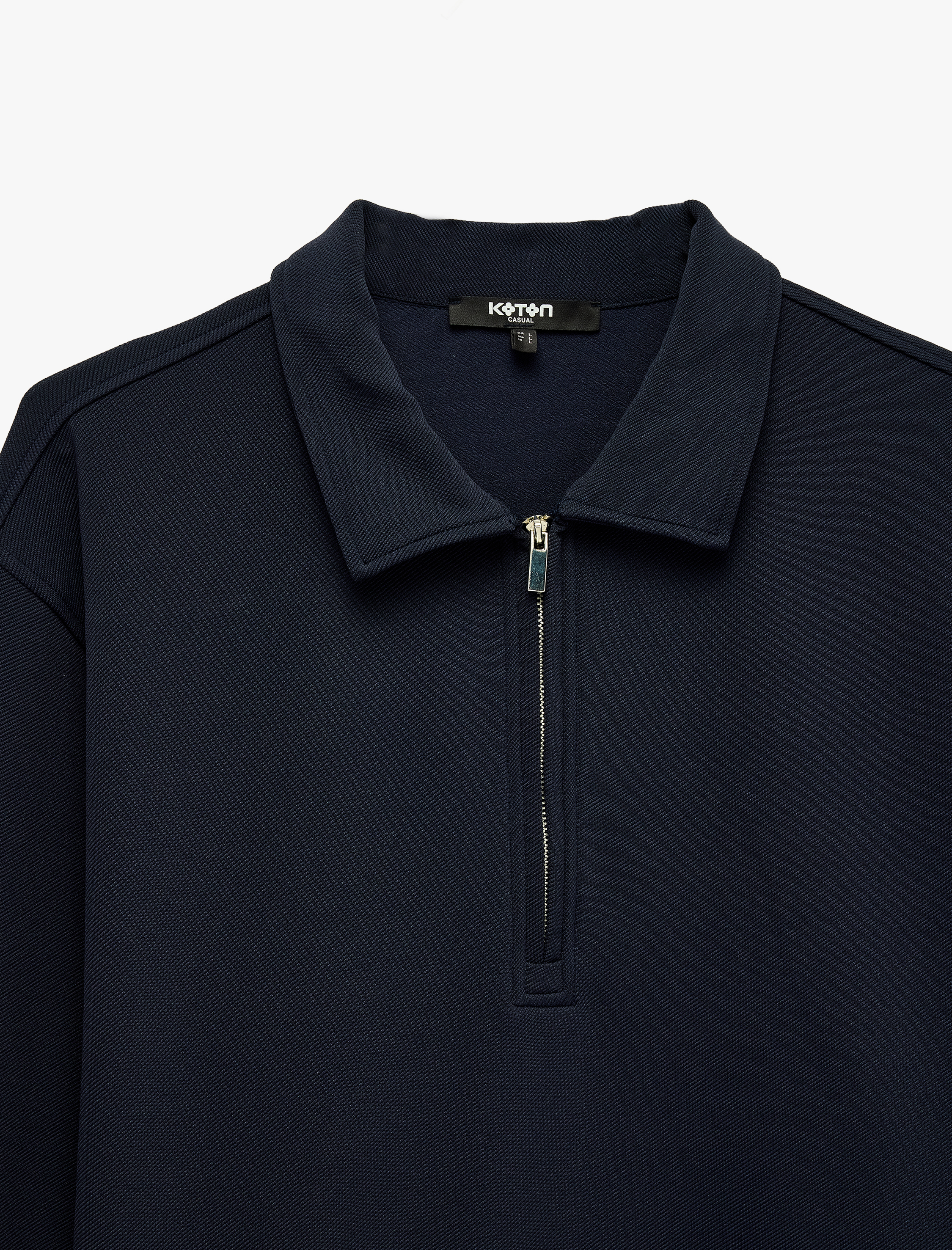   Regular Fit Uzun Kollu Yarım Fermuarlı Sweatshirt