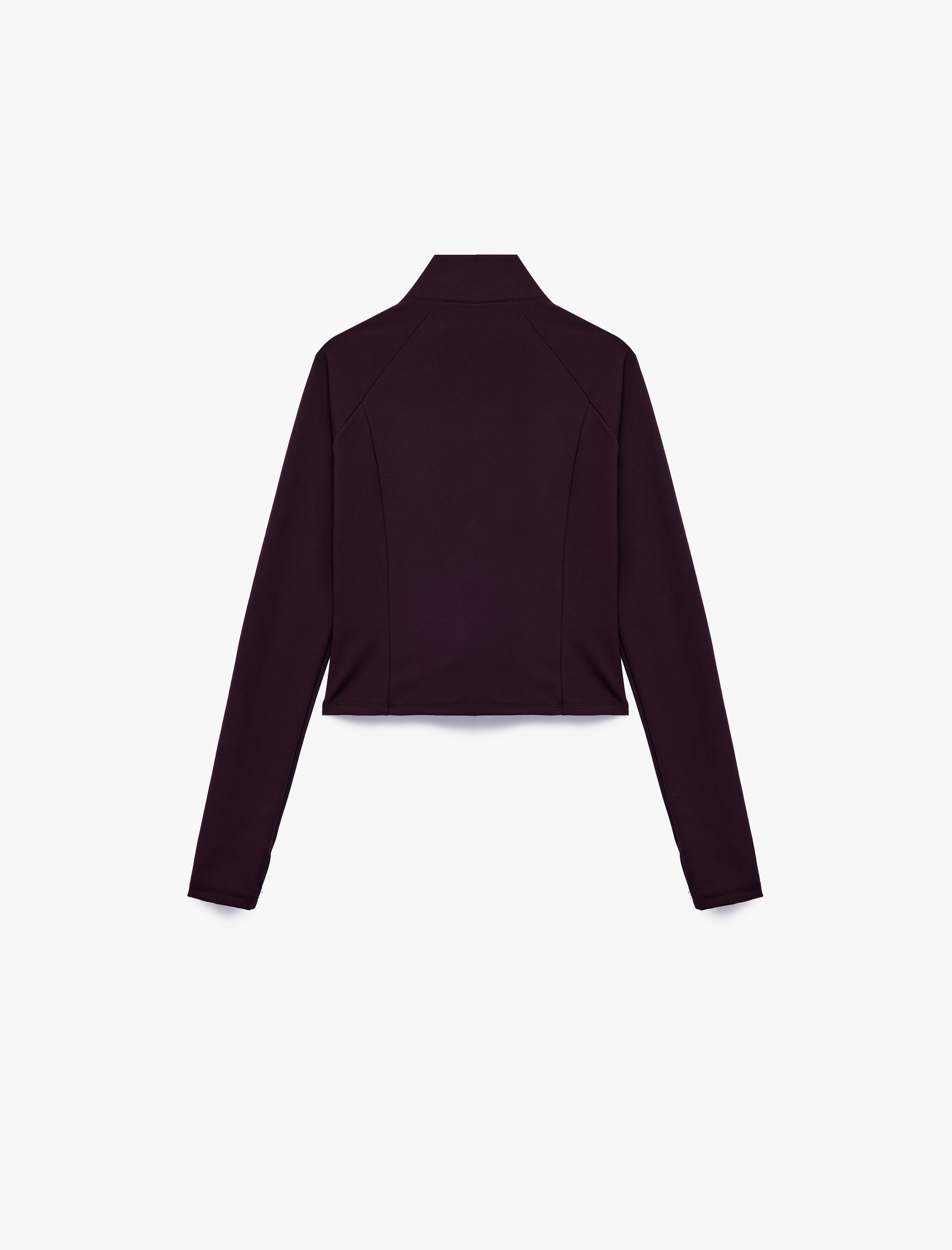   Slim Fit Dik Yaka Reglan Balon Kollu Fermuarlı Spor Sweatshirt