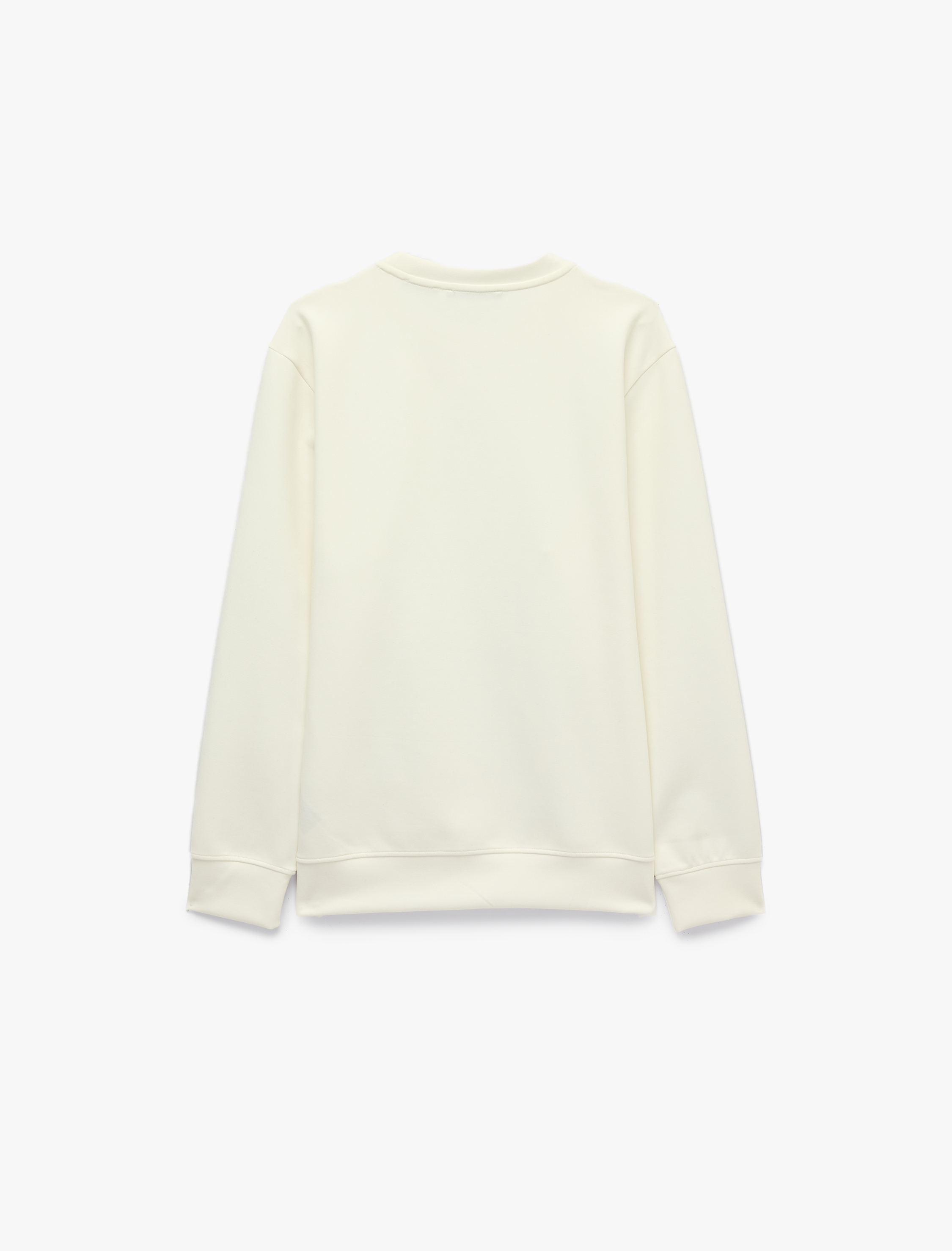   Üç İplik Şardonlu Bisiklet Yaka Uzun Kollu Baskılı Sweatshirt