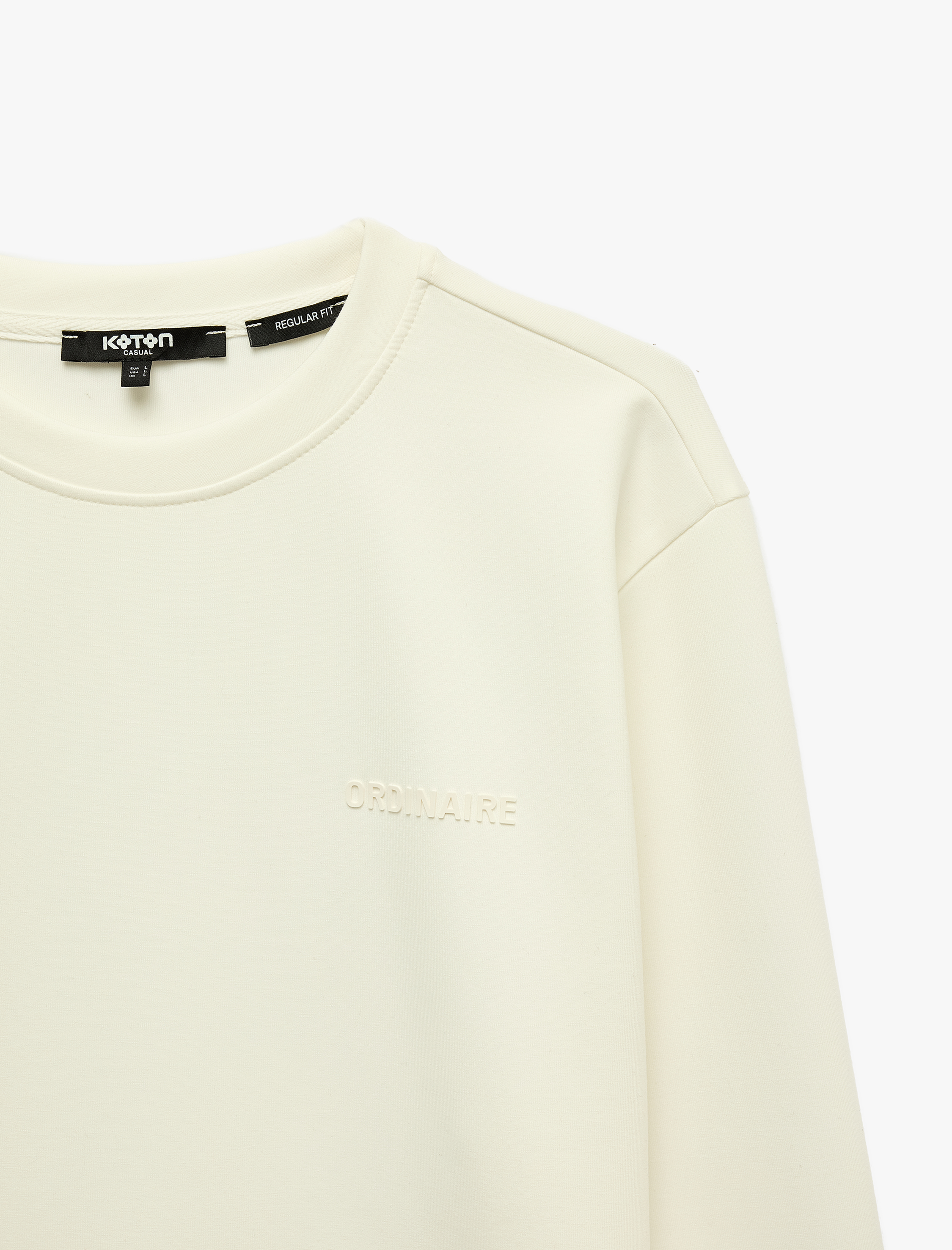   Üç İplik Şardonlu Bisiklet Yaka Uzun Kollu Baskılı Sweatshirt