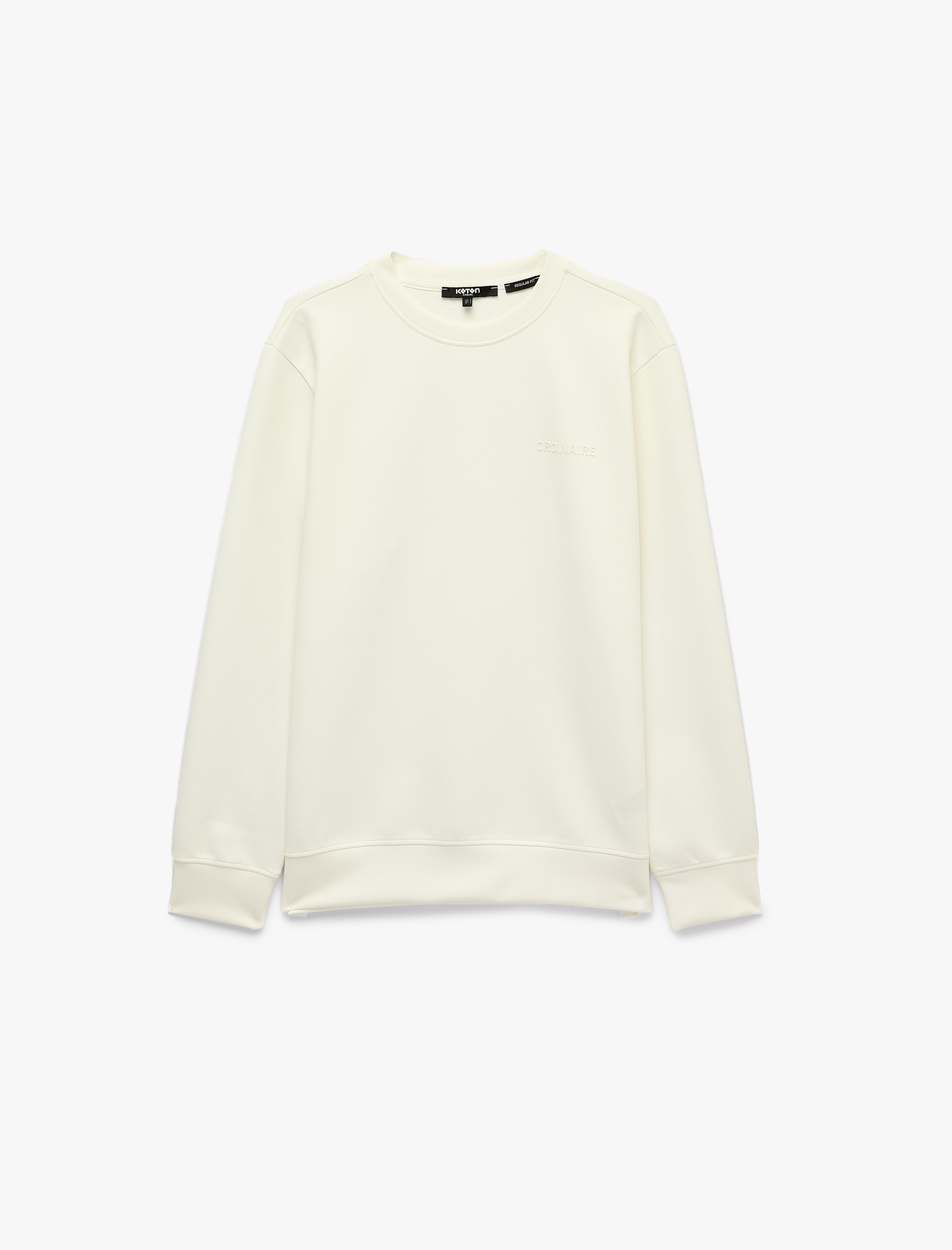   Üç İplik Şardonlu Bisiklet Yaka Uzun Kollu Baskılı Sweatshirt