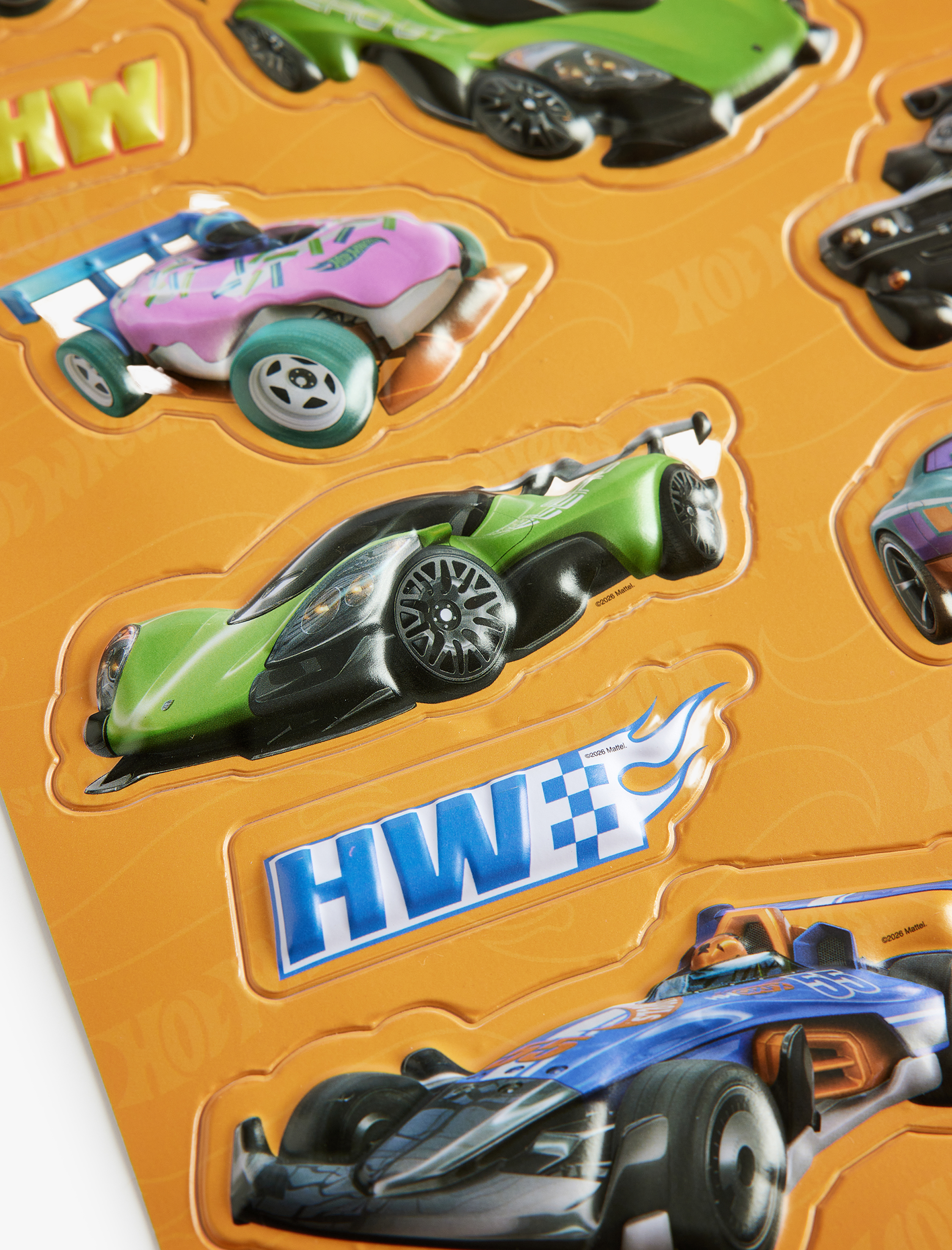  Kadın Hot Wheels Lisanslı Otomobil Temalı Sticker Seti