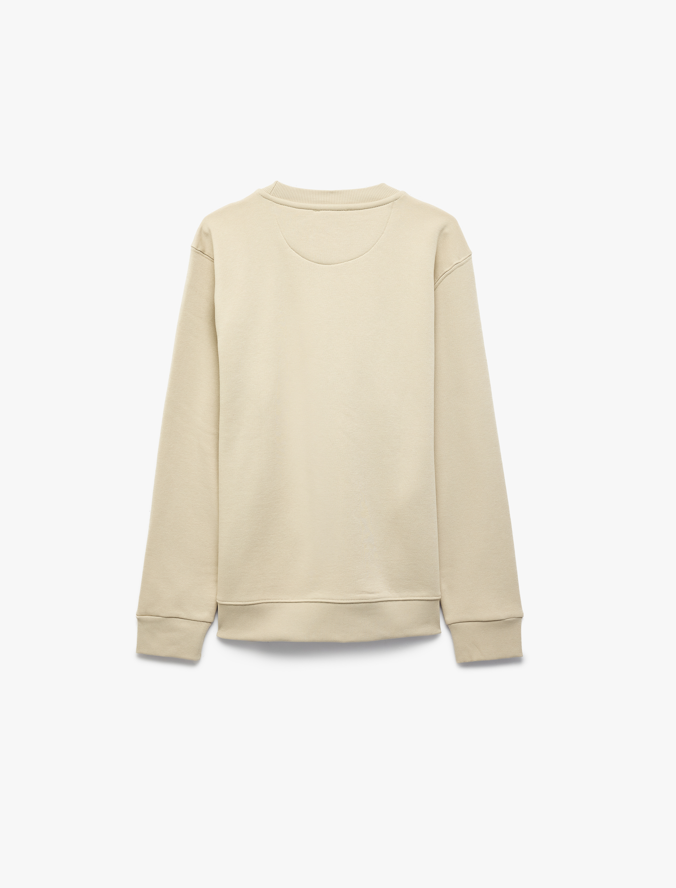   Uzun Kollu Üç İplik Şardonlu Bisiklet Yaka Baskılı Sweatshirt