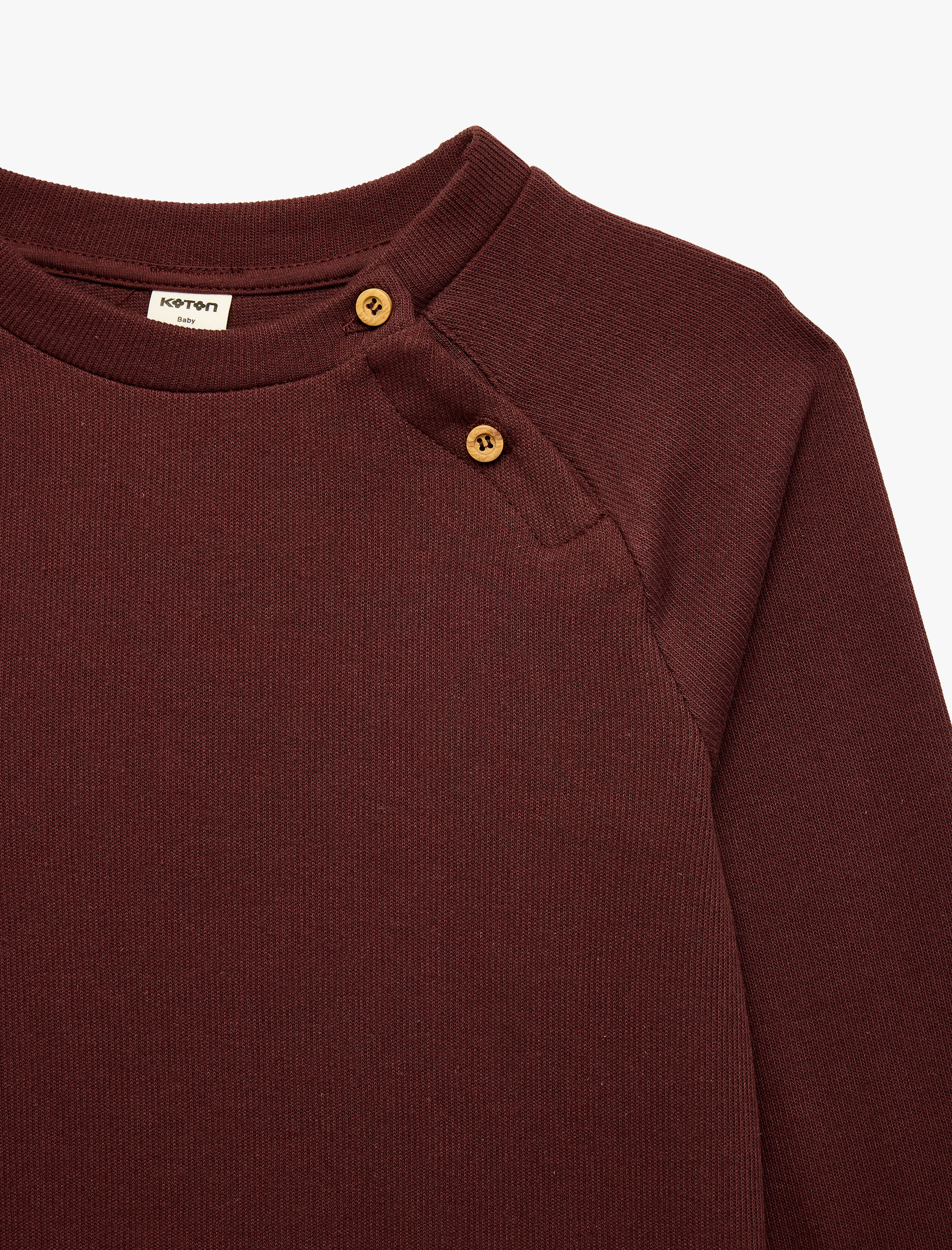  Erkek Bebek Pamuklu Bisiklet Yaka Uzun Kollu Düğmeli Sweatshirt