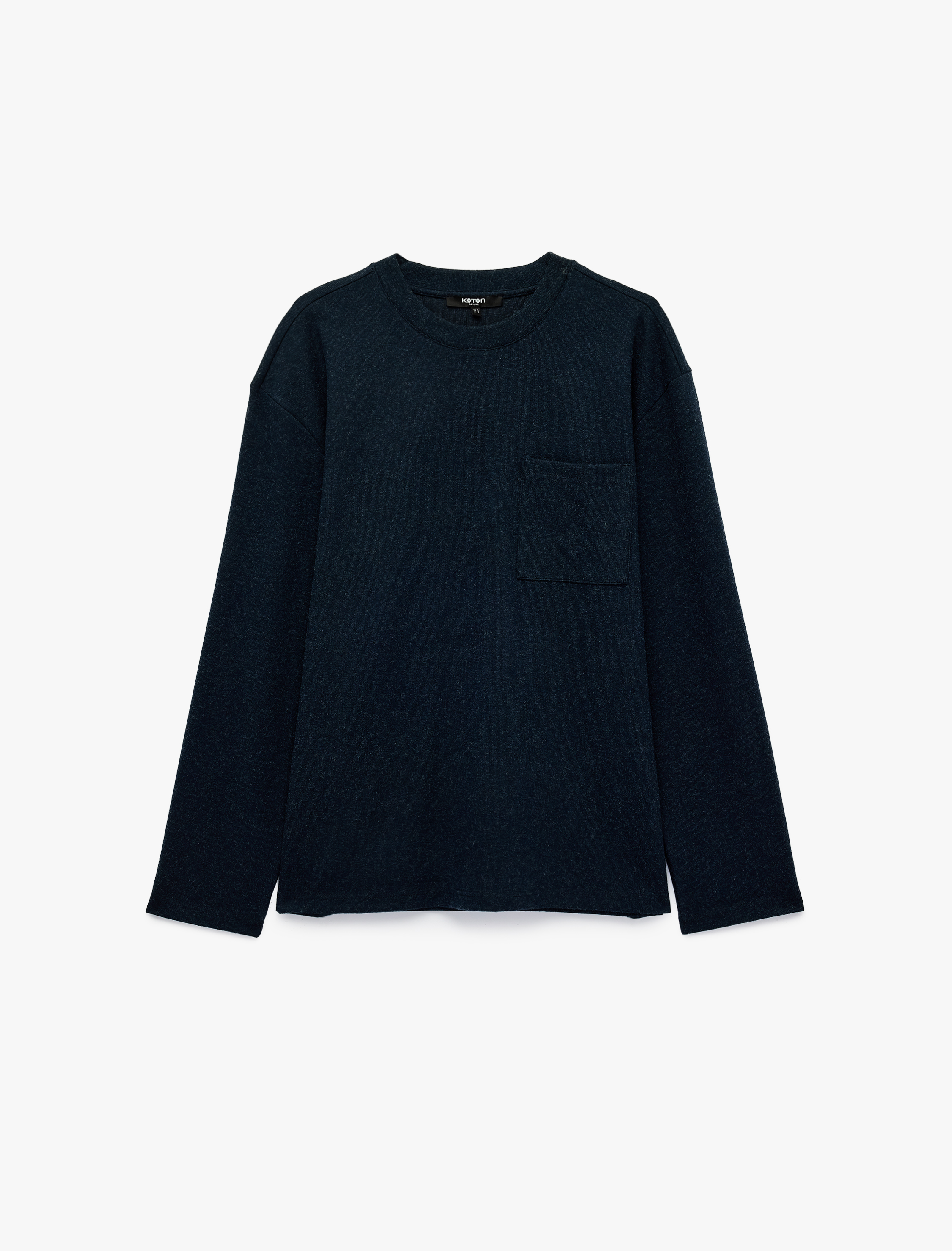   Uzun Kollu Rahat Kalıp Viskon Karışımlı Yarım Fermuarlı Sweatshirt