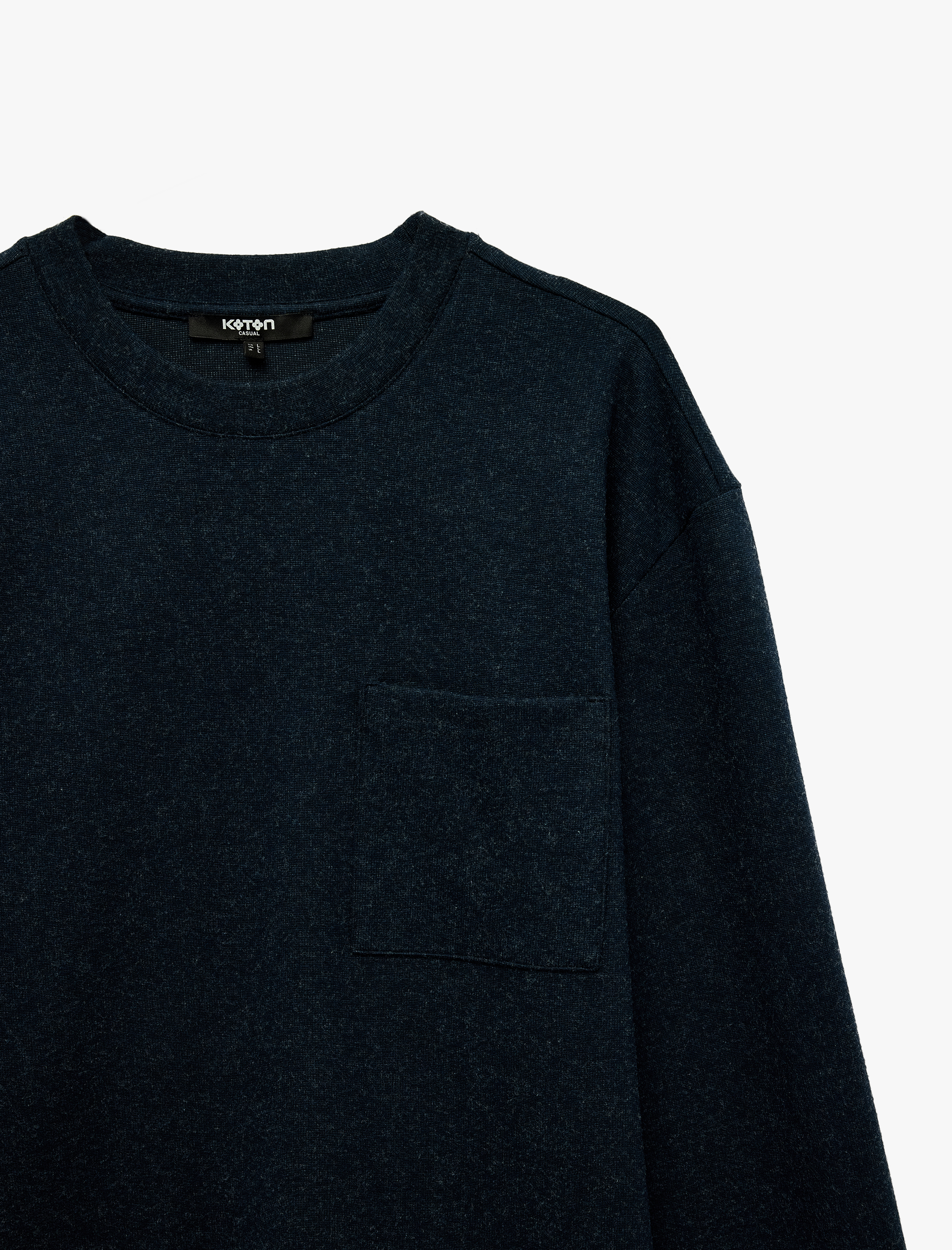   Uzun Kollu Rahat Kalıp Viskon Karışımlı Yarım Fermuarlı Sweatshirt