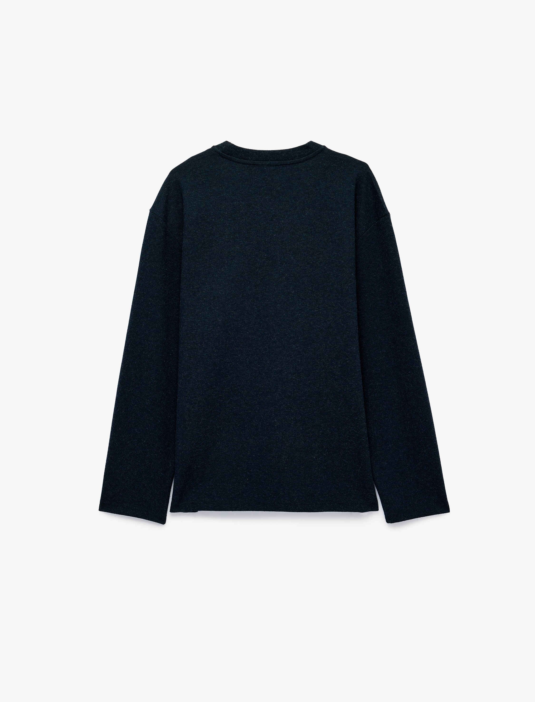   Uzun Kollu Rahat Kalıp Viskon Karışımlı Yarım Fermuarlı Sweatshirt