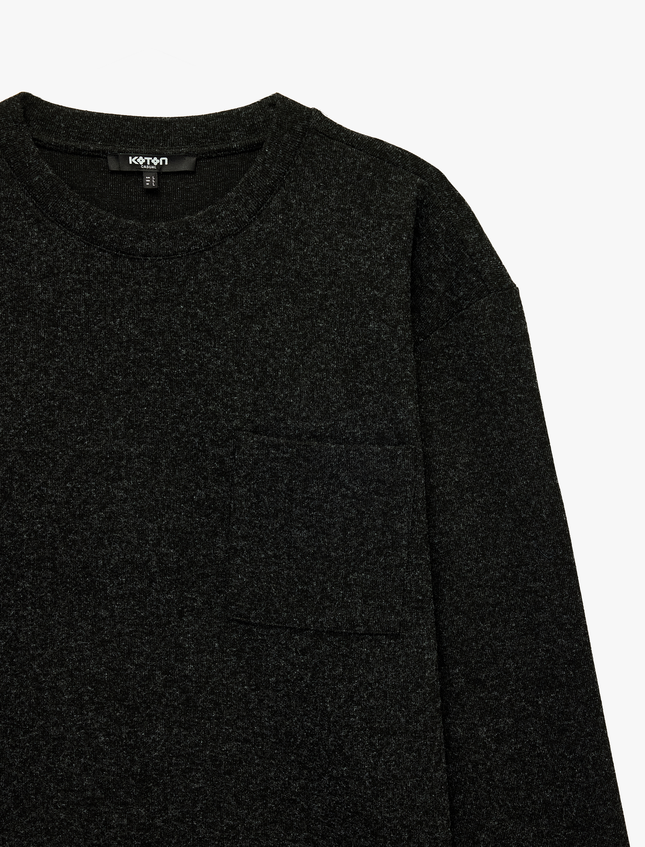   Uzun Kollu Rahat Kalıp Viskon Karışımlı Yarım Fermuarlı Sweatshirt