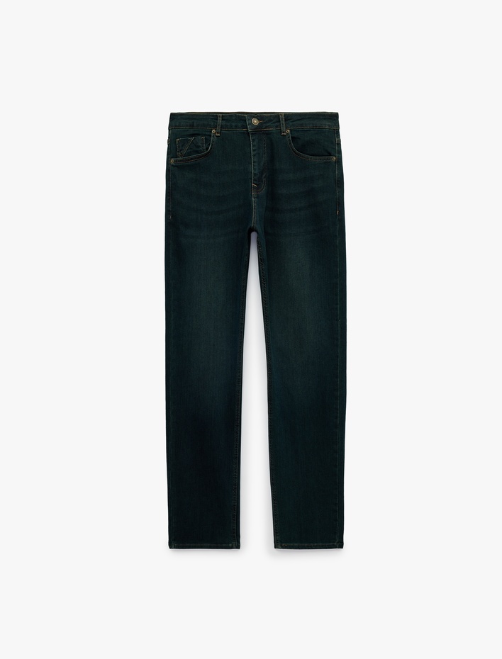  Pamuklu Cepli Normal Bel Slim Fit Jean Pantolon - Brad Jean