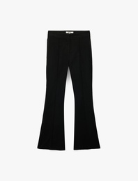 Viskon Karışımlı Slim Fit İspanyol Paça Pantolon
