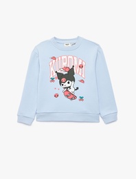 Kuromi Baskılı Şardonlu Uzun Kollu Bisiklet Yaka Lisanslı Sweatshirt