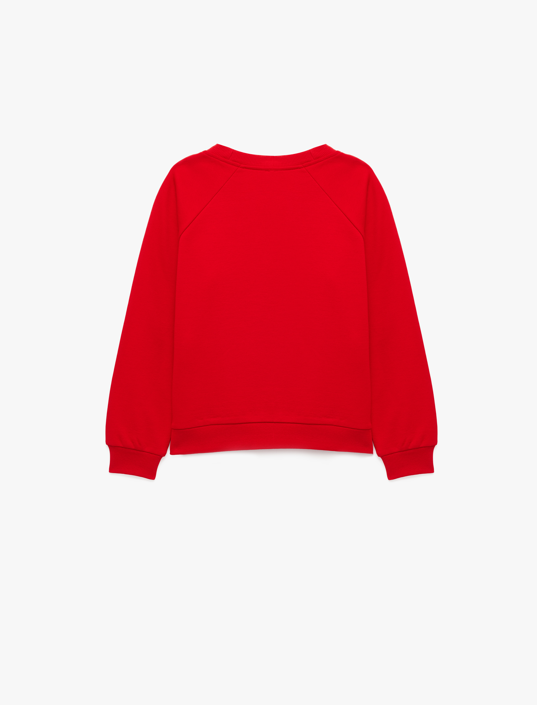  Kız Çocuk Fiyonk Detaylı Uzun Kollu Bisiklet Yaka Şardonlu Sweatshirt