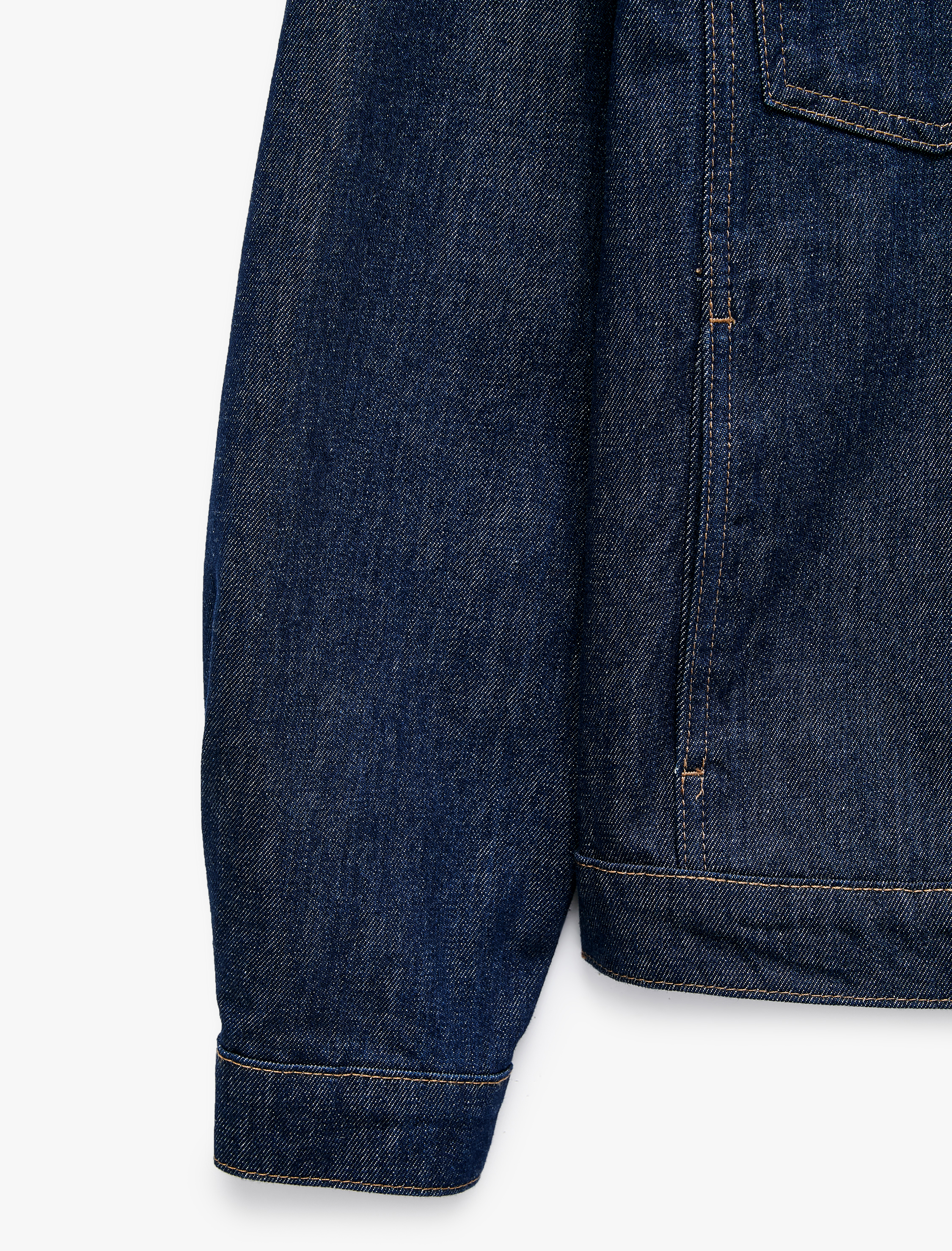   Rahat Kalıp Pamuklu Uzun Kollu Klasik Yaka Çift Cepli Düğmeli Denim Ceket