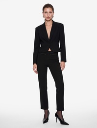 Uzun Kollu Tek Düğmeli Krep Blazer Ceket