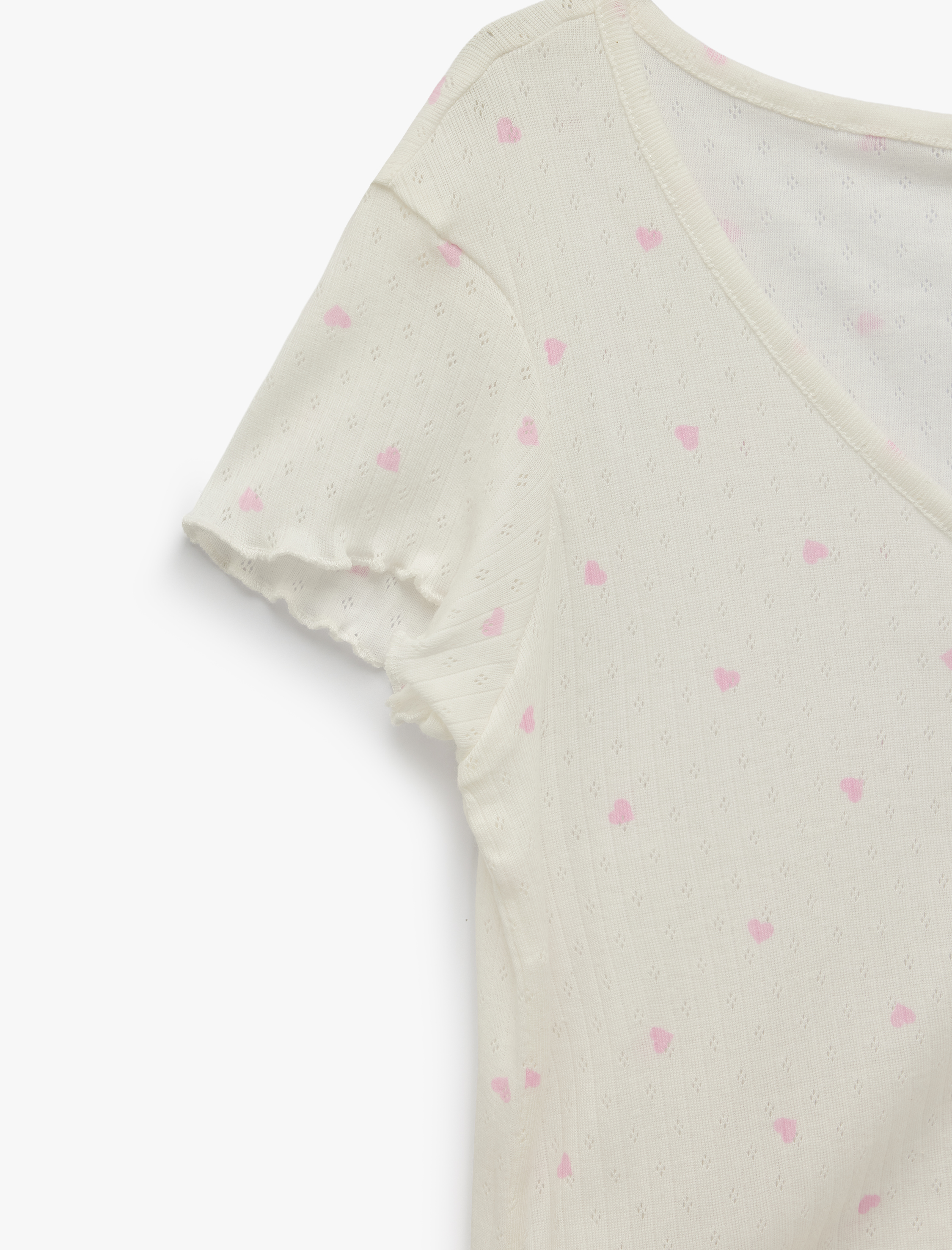   Rahat Kesim Düğmeli V Yaka Kısa Kollu Pijama Takımı