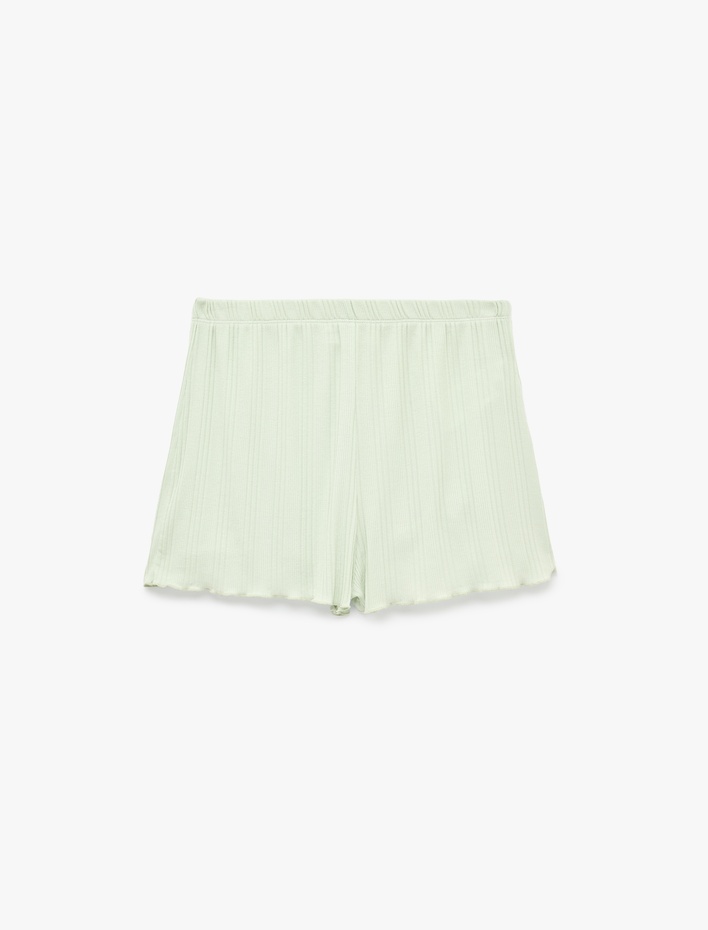  Beli Lastikli Modal Kumaş Kaşkorse Şort Pijama Altı
